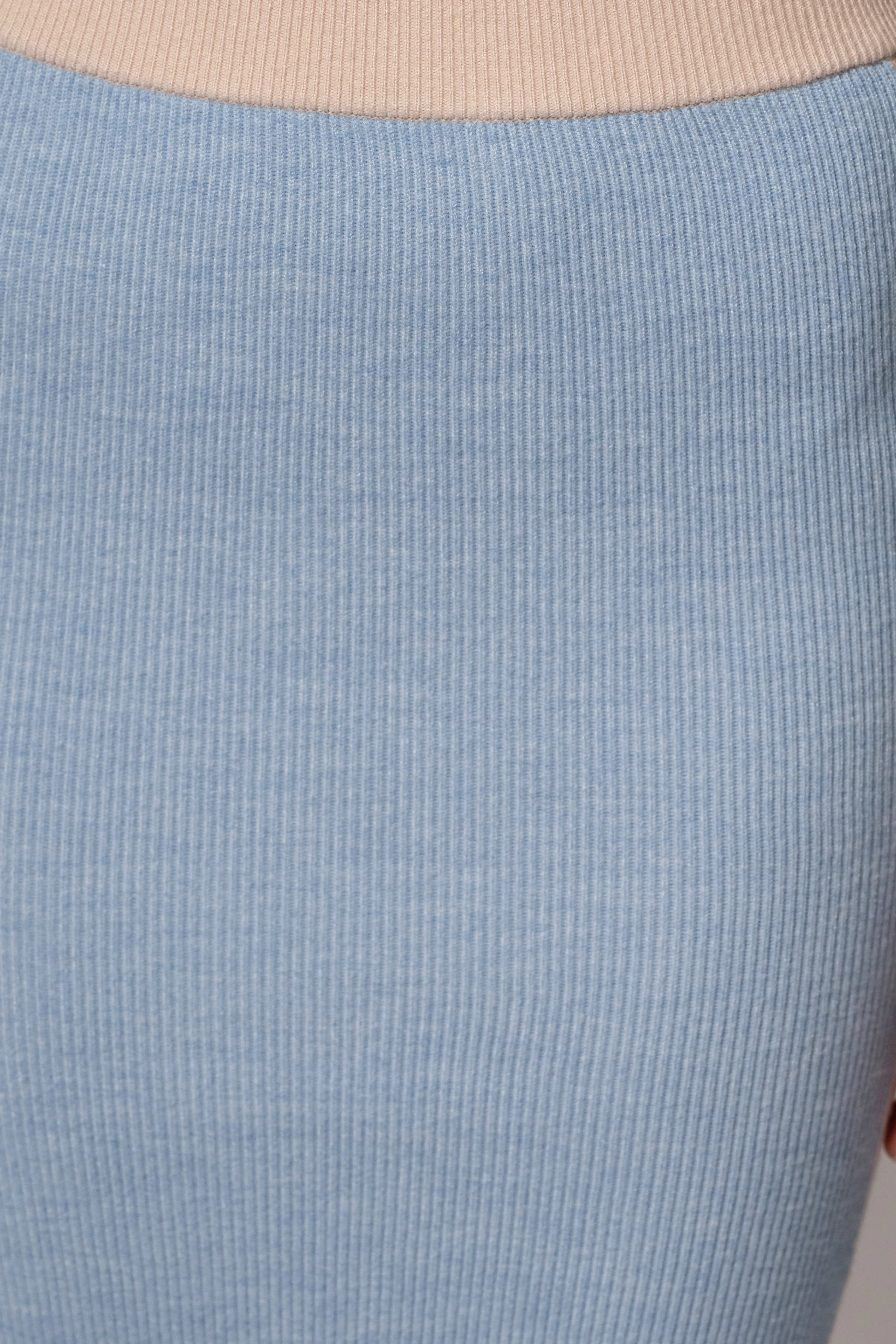 Blue/Beige Heartbreaker Two-Piece Skirt Set