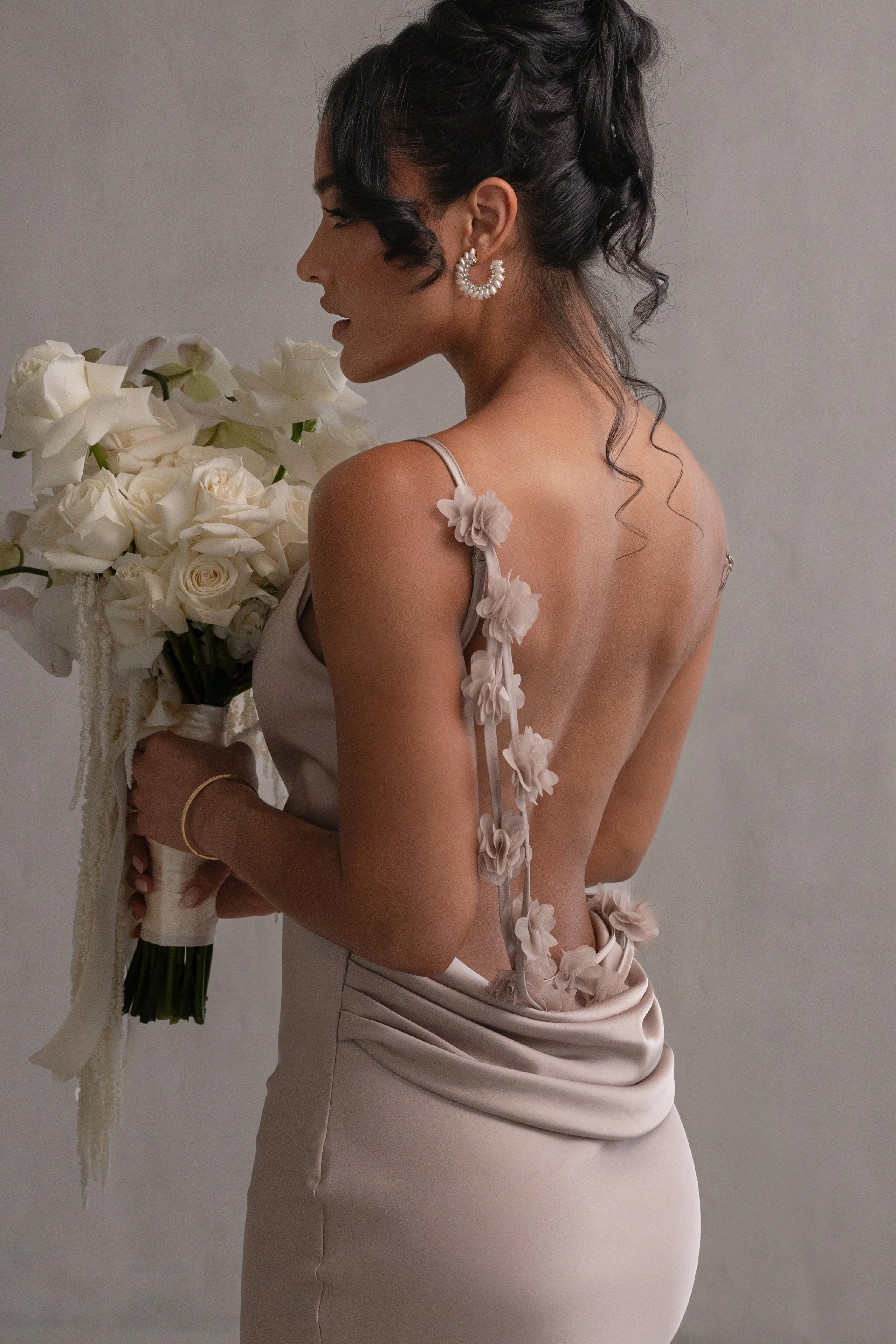 Bronze Down The Aisle Satin Gown