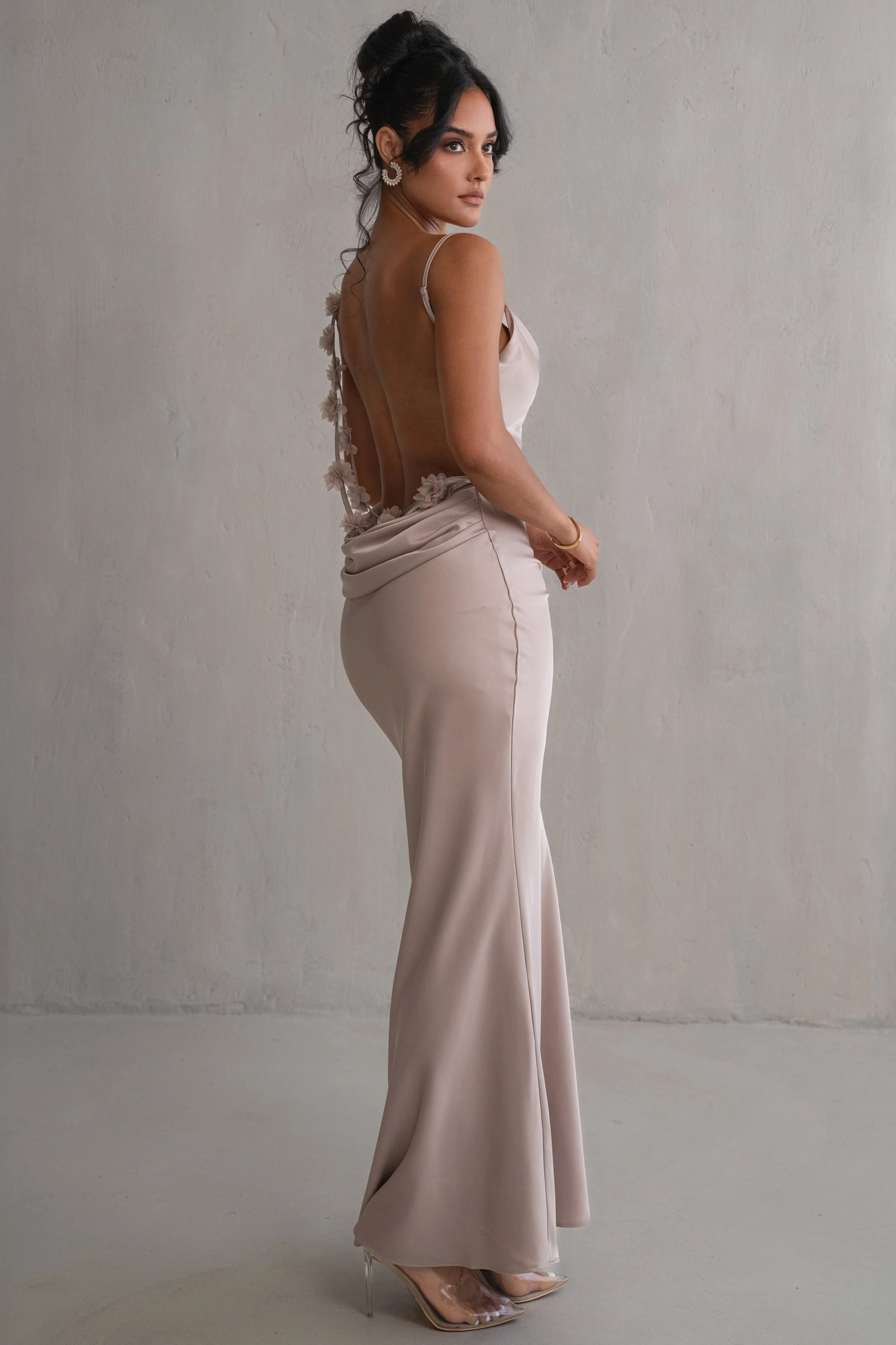 Bronze Down The Aisle Satin Gown