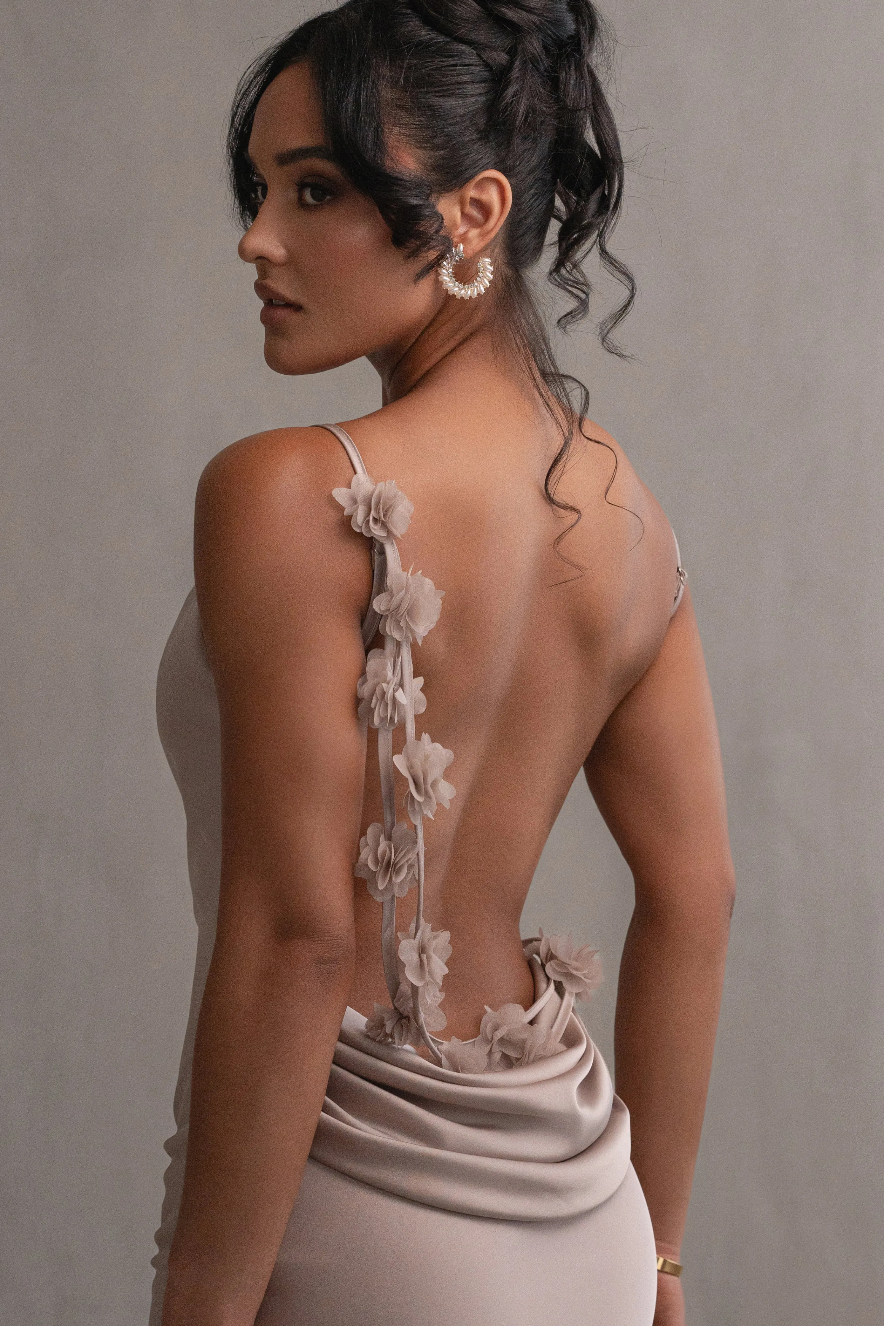 Bronze Down The Aisle Satin Gown