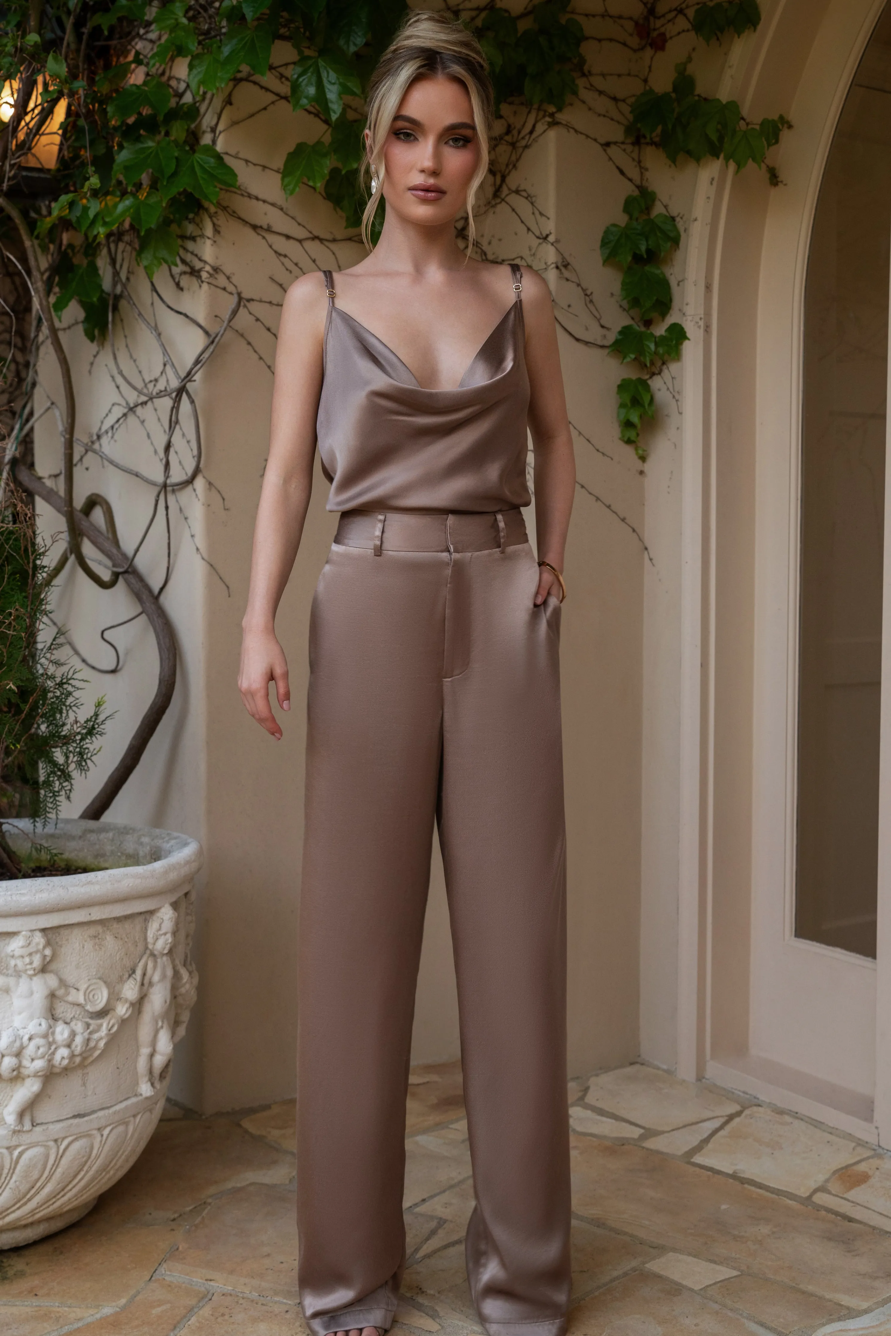 Bronze Ever After Satin Trousers
