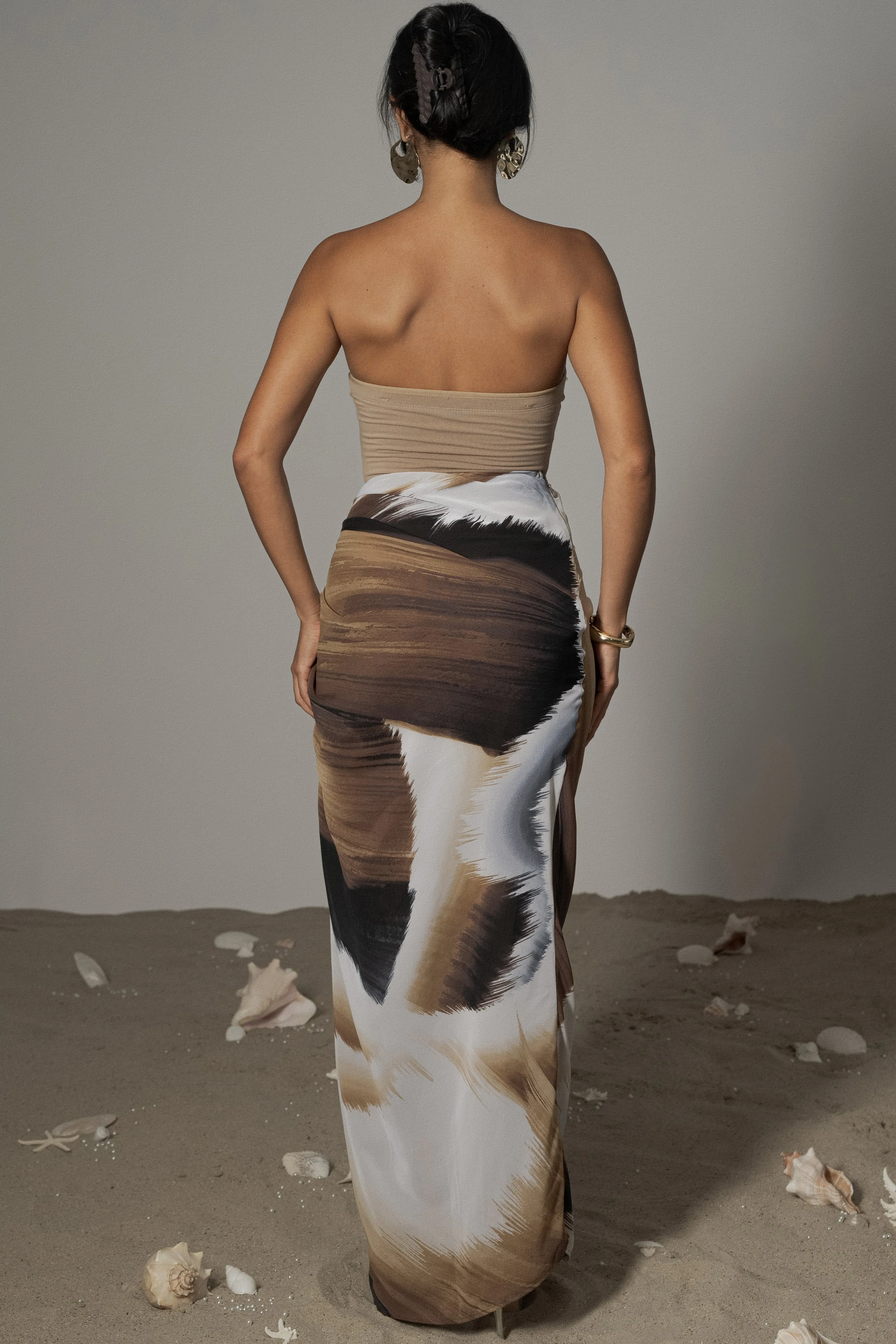 Brown Print Noelia Printed Skirt