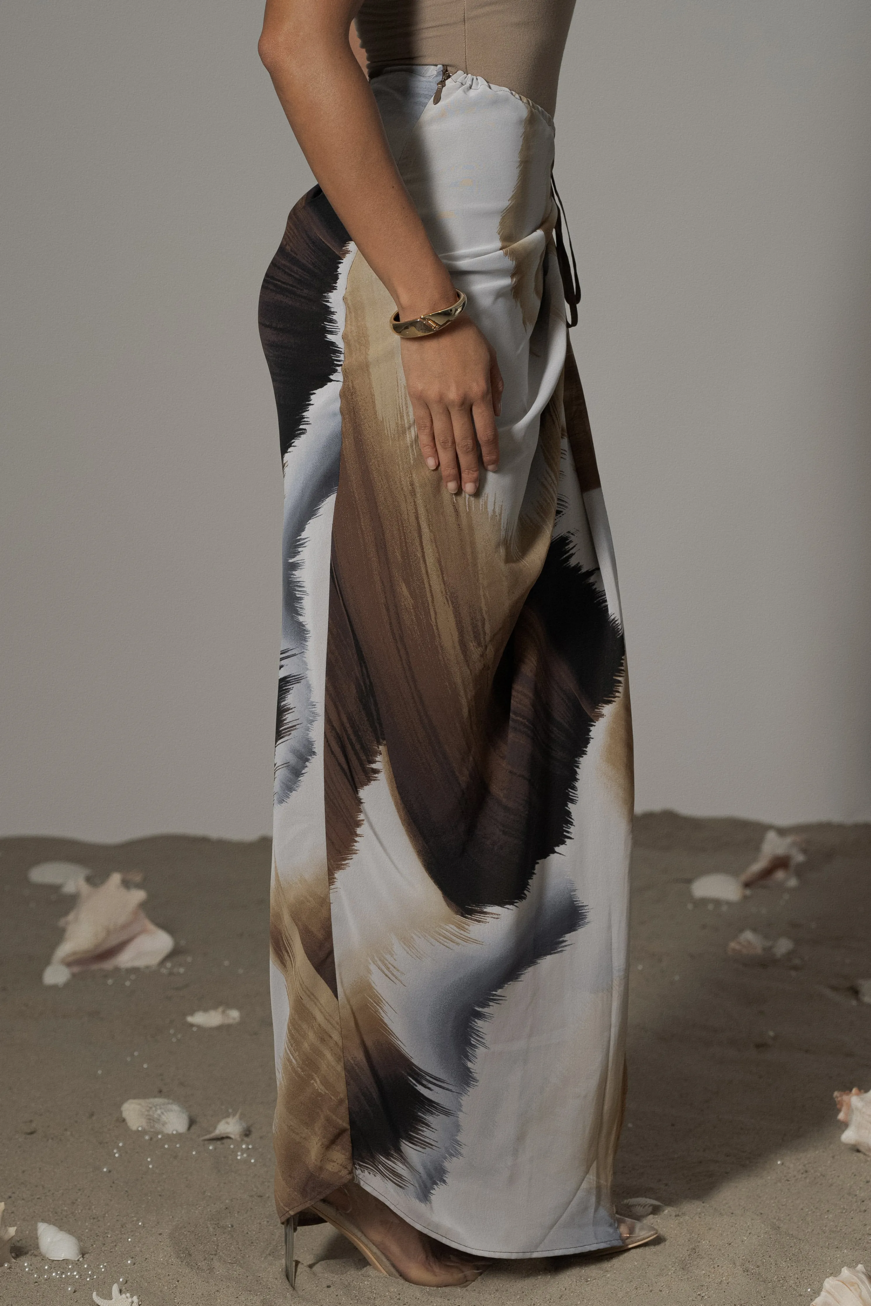 Brown Print Noelia Printed Skirt