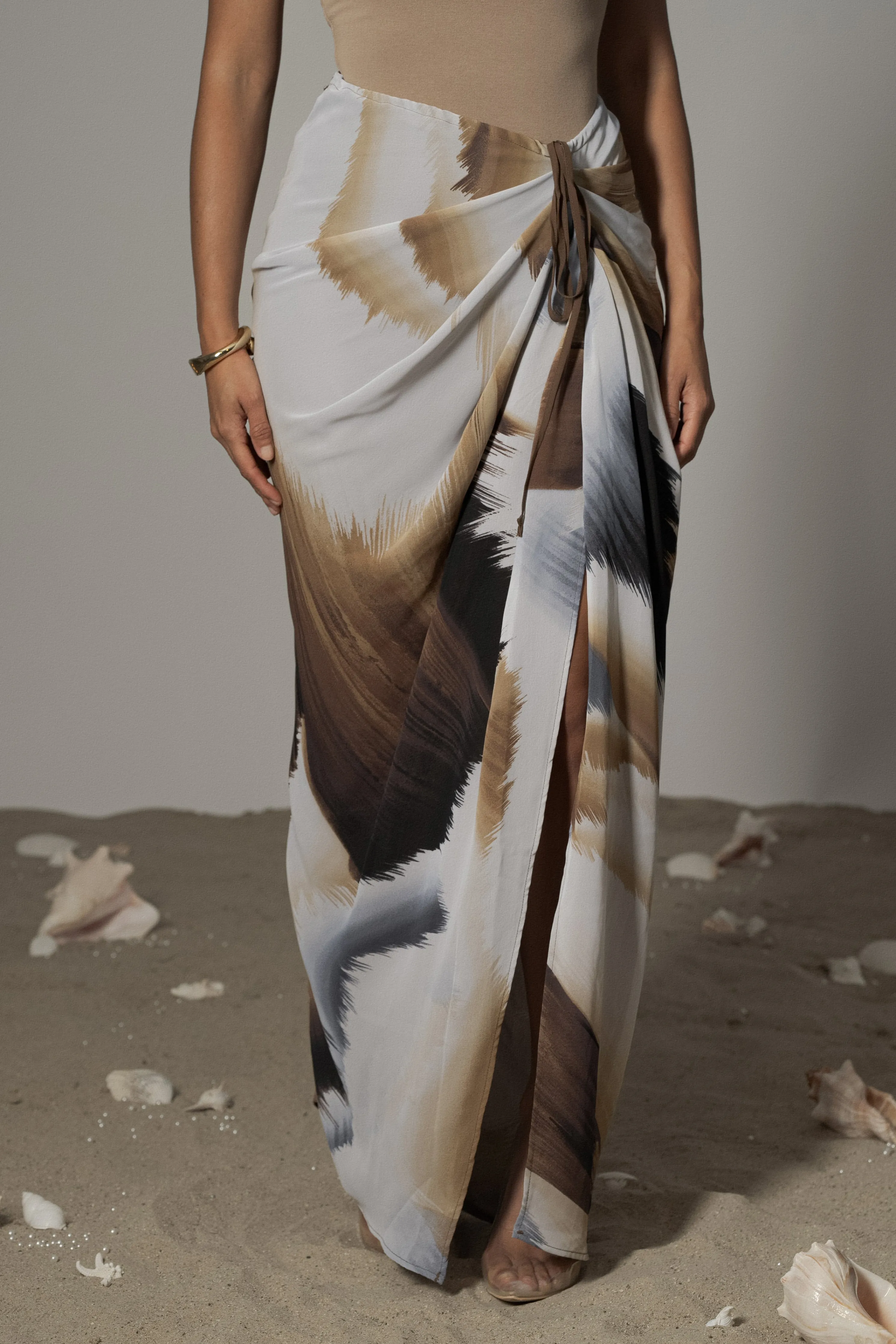 Brown Print Noelia Printed Skirt