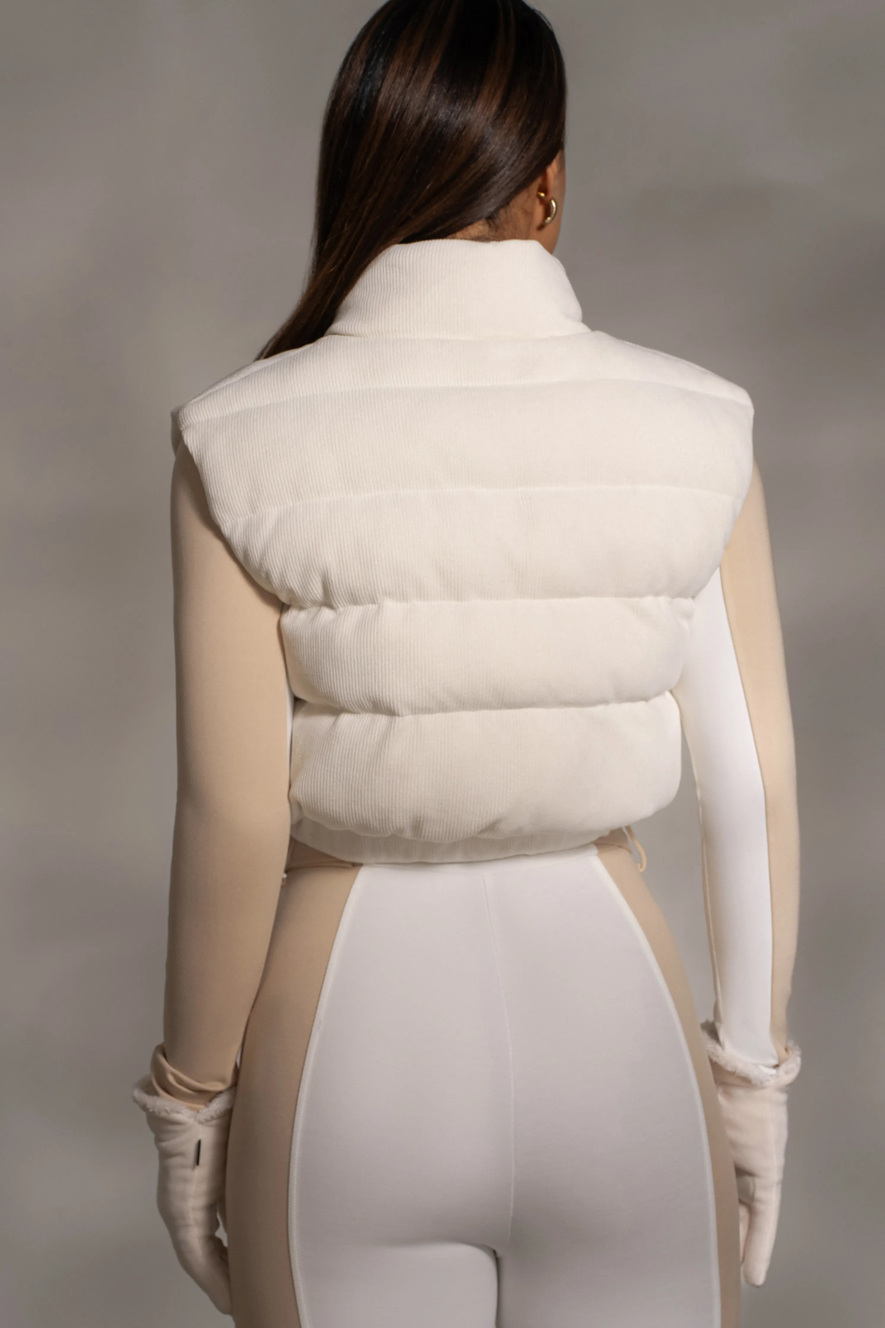 Buttercream Delma Ribbed Puffer Vest