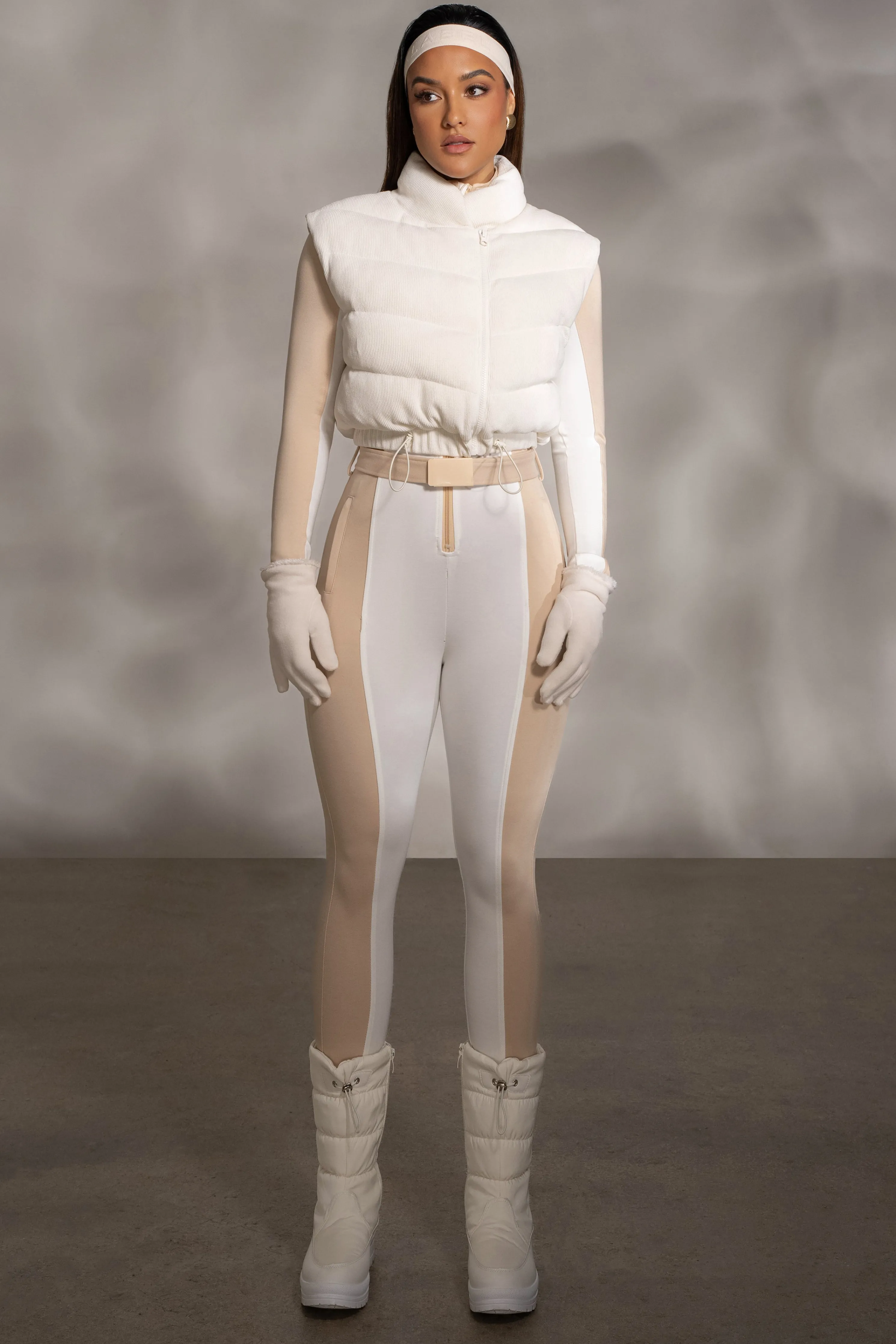 Buttercream Delma Ribbed Puffer Vest