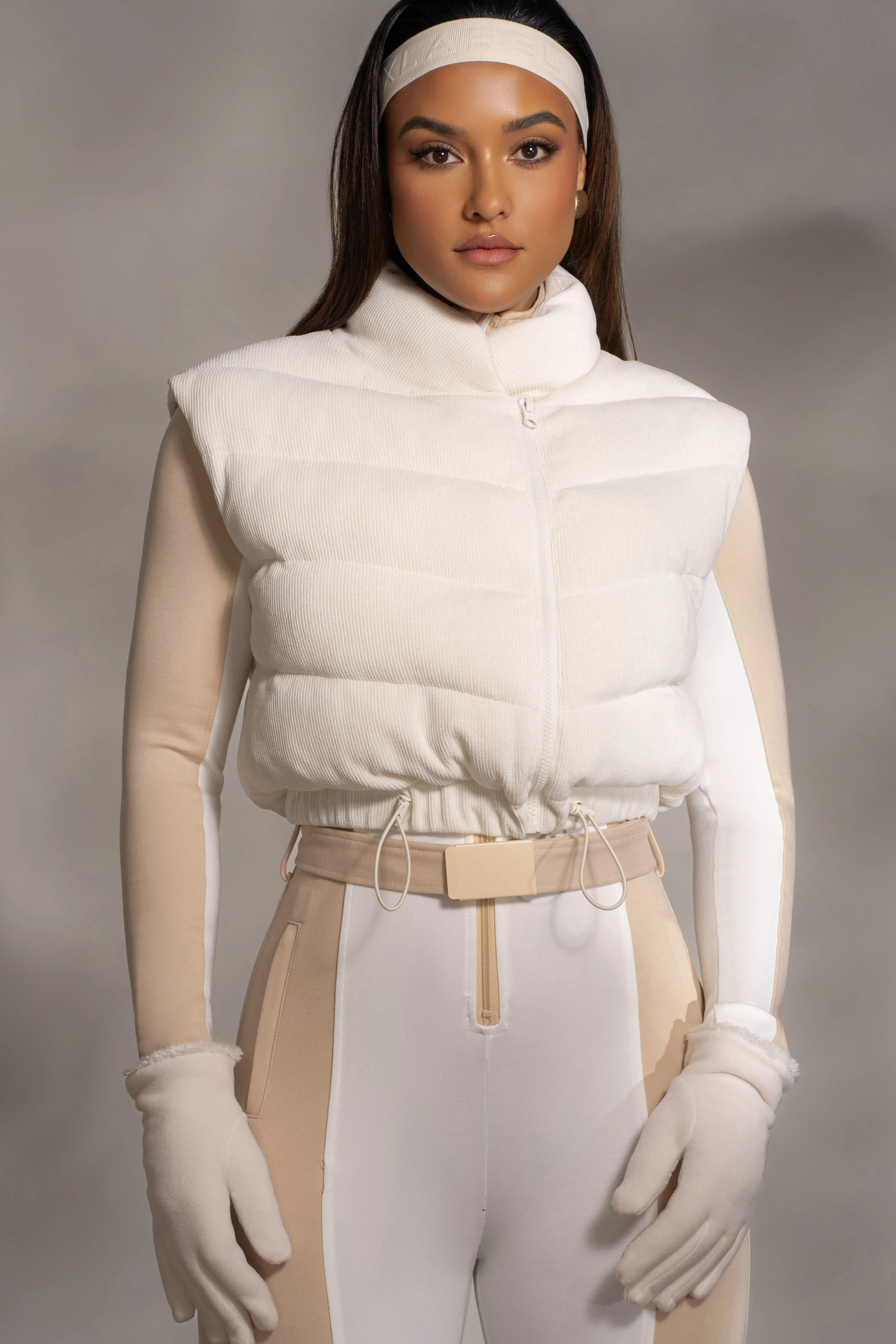 Buttercream Delma Ribbed Puffer Vest