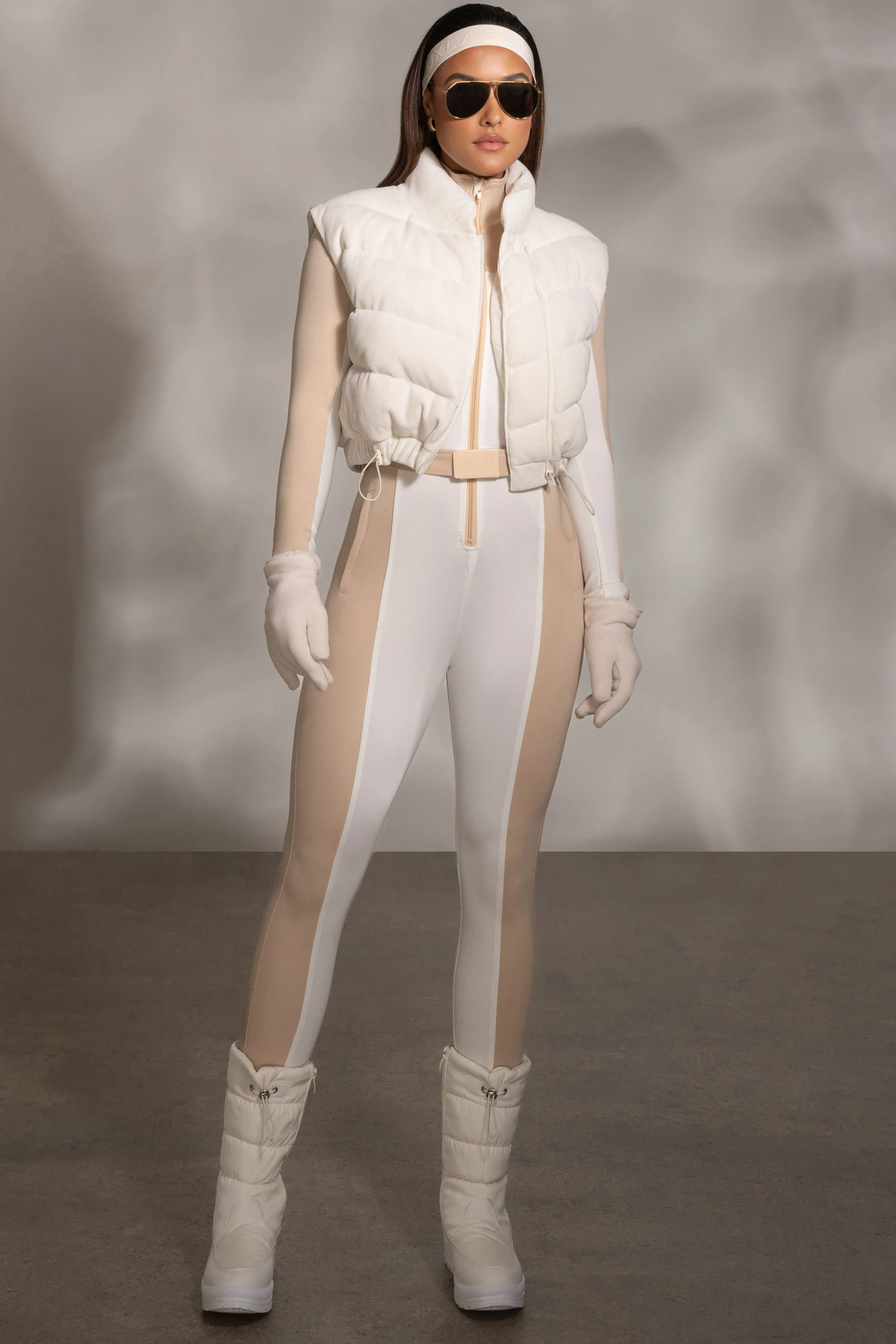 Buttercream Delma Ribbed Puffer Vest