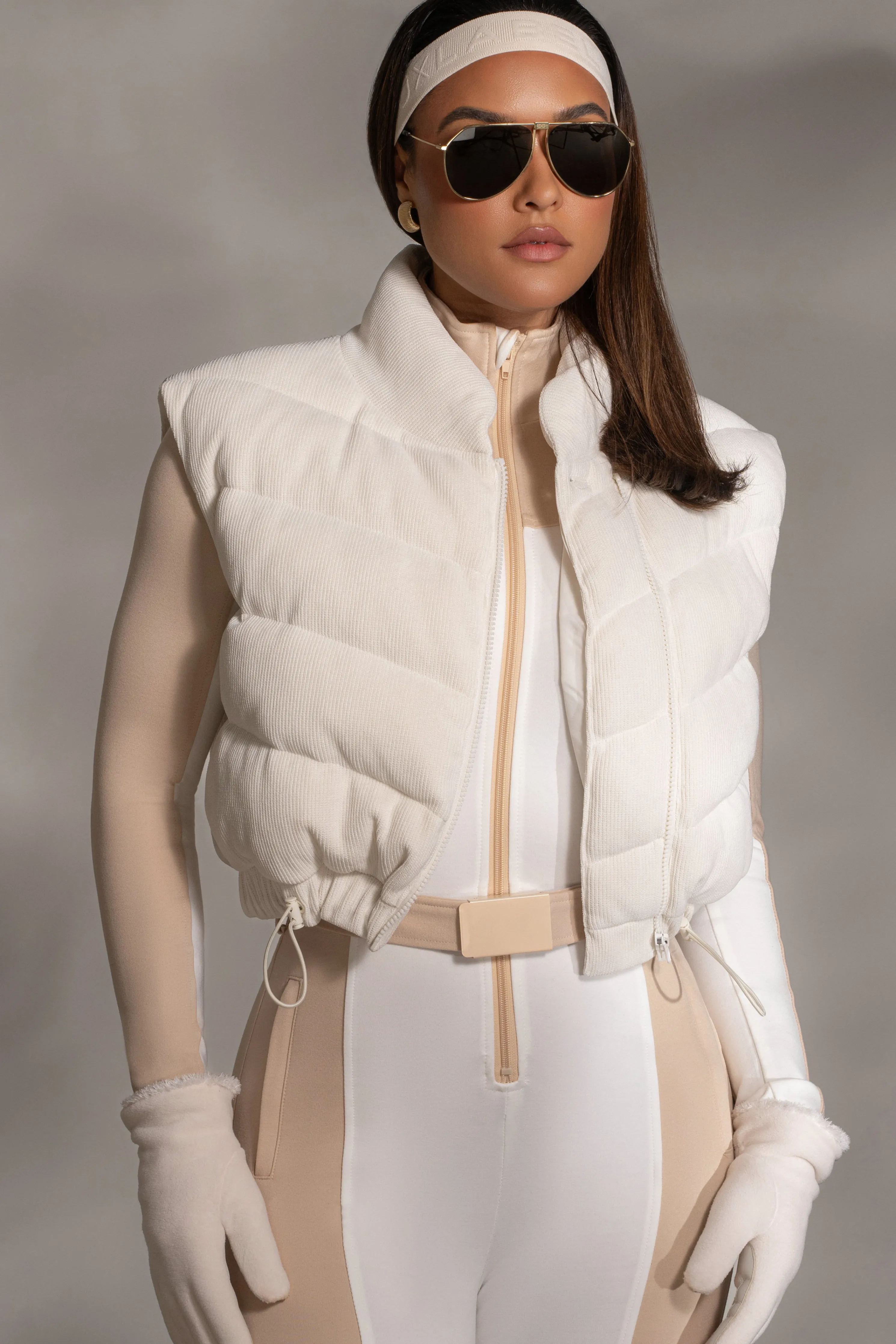 Buttercream Delma Ribbed Puffer Vest