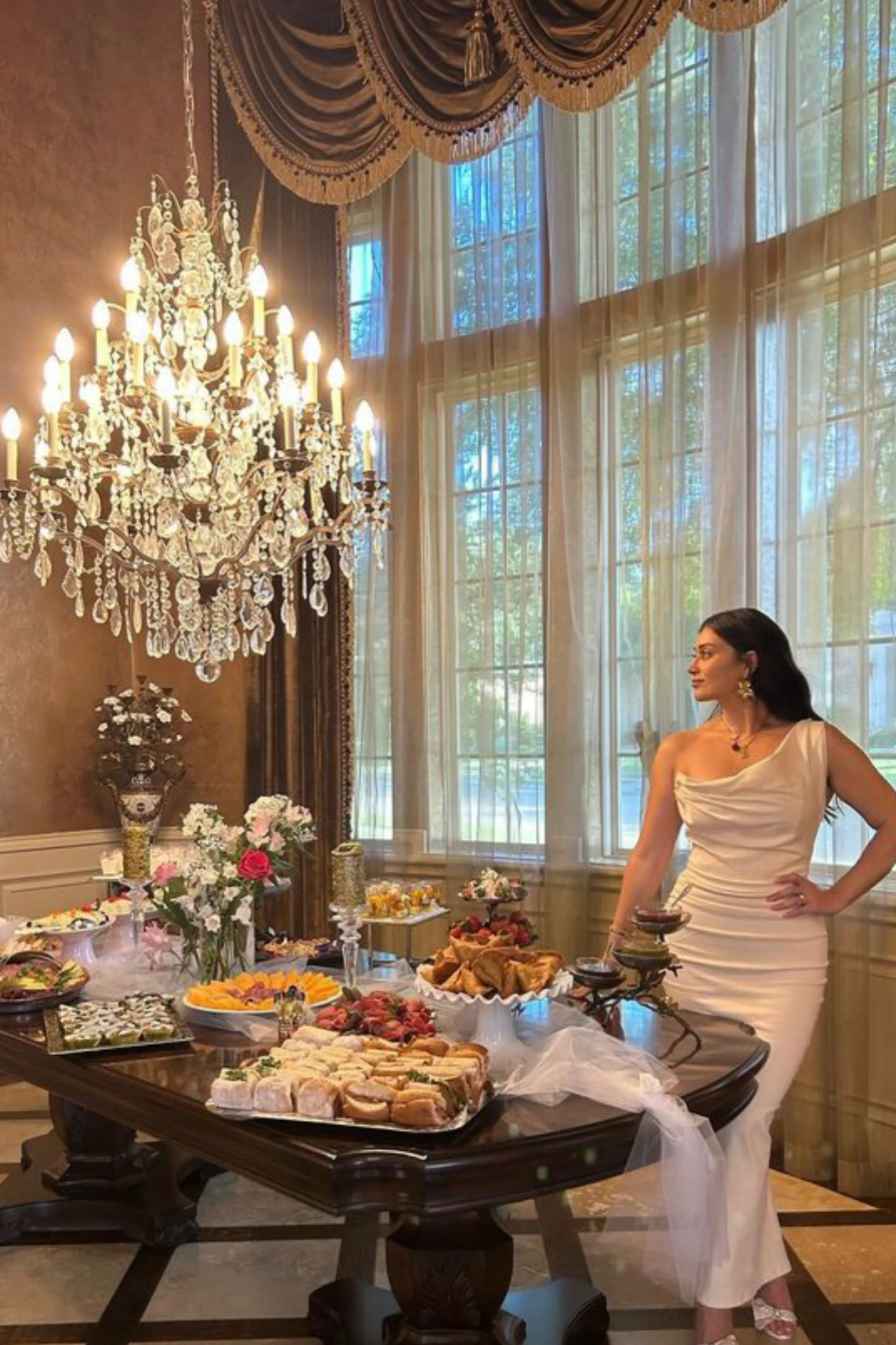 Buttercream Denim Krishna One Shoulder Maxi Dress