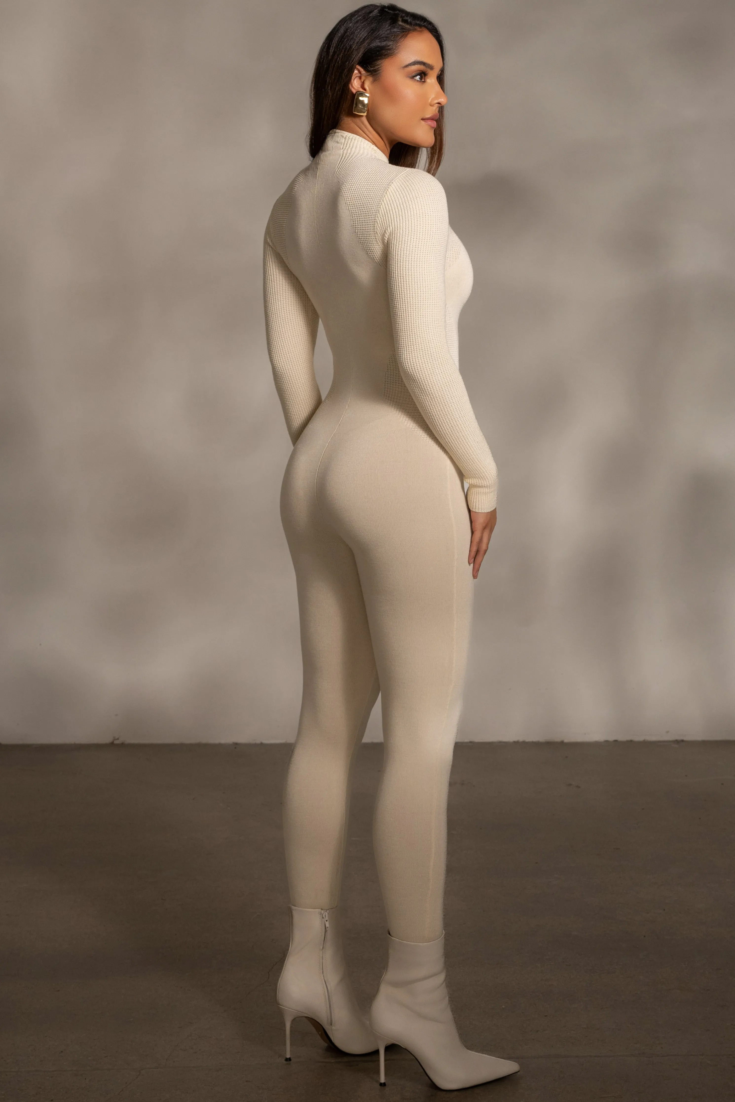 Buttercream Kris Front Zipper Jumpsuit