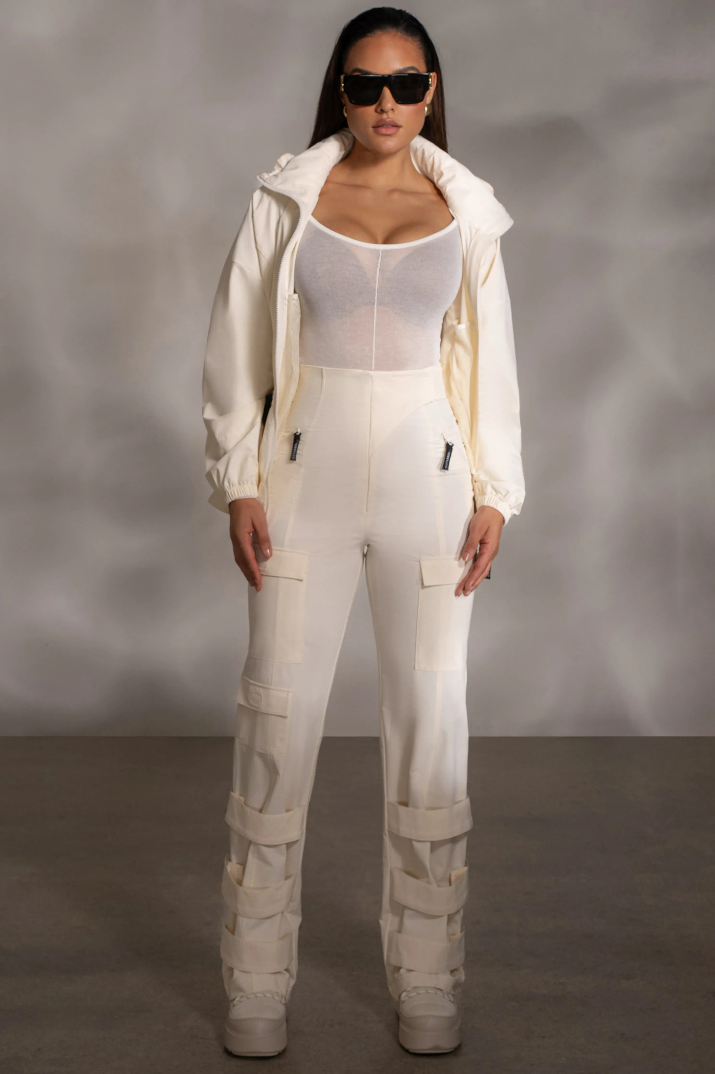 Buttercream Nyah Nylon Utility Pants