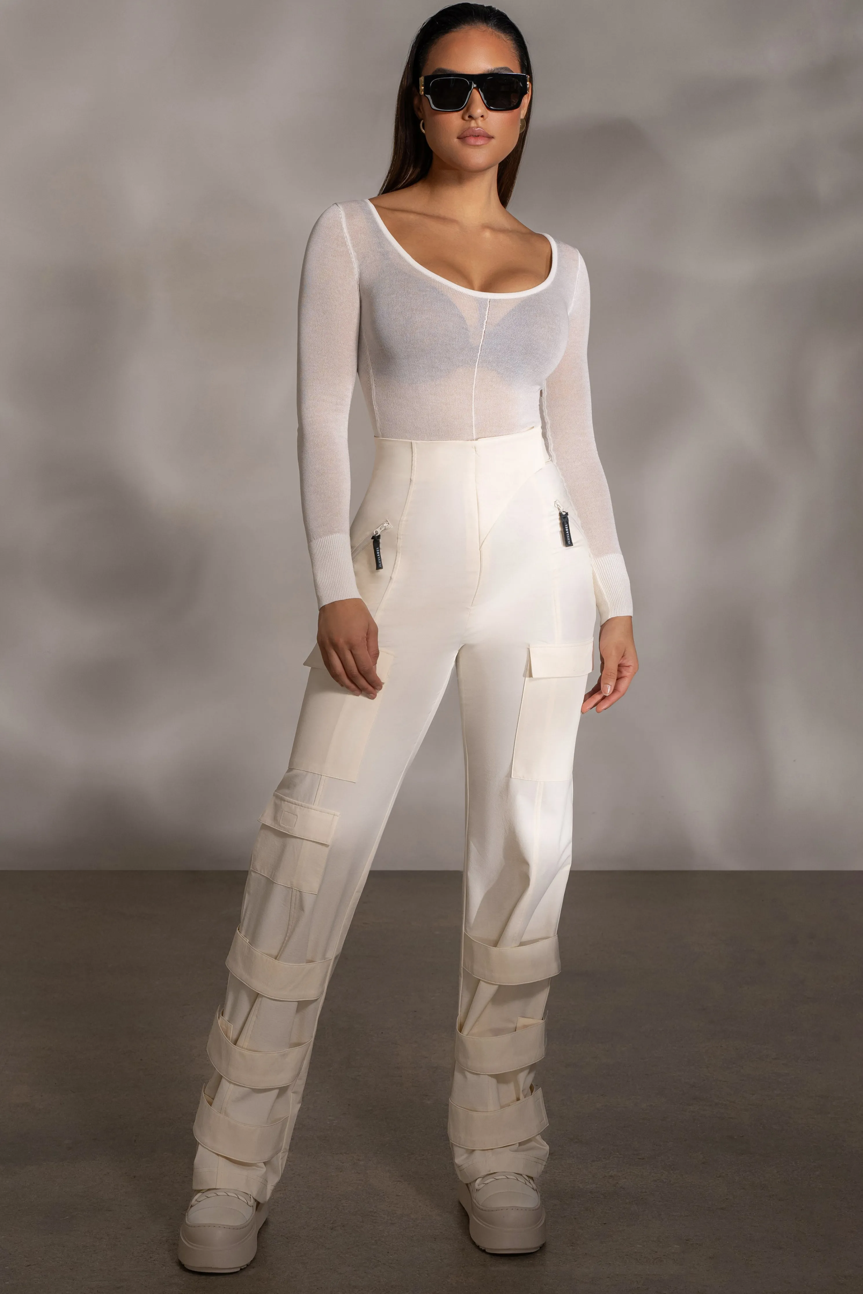 Buttercream Nyah Nylon Utility Pants