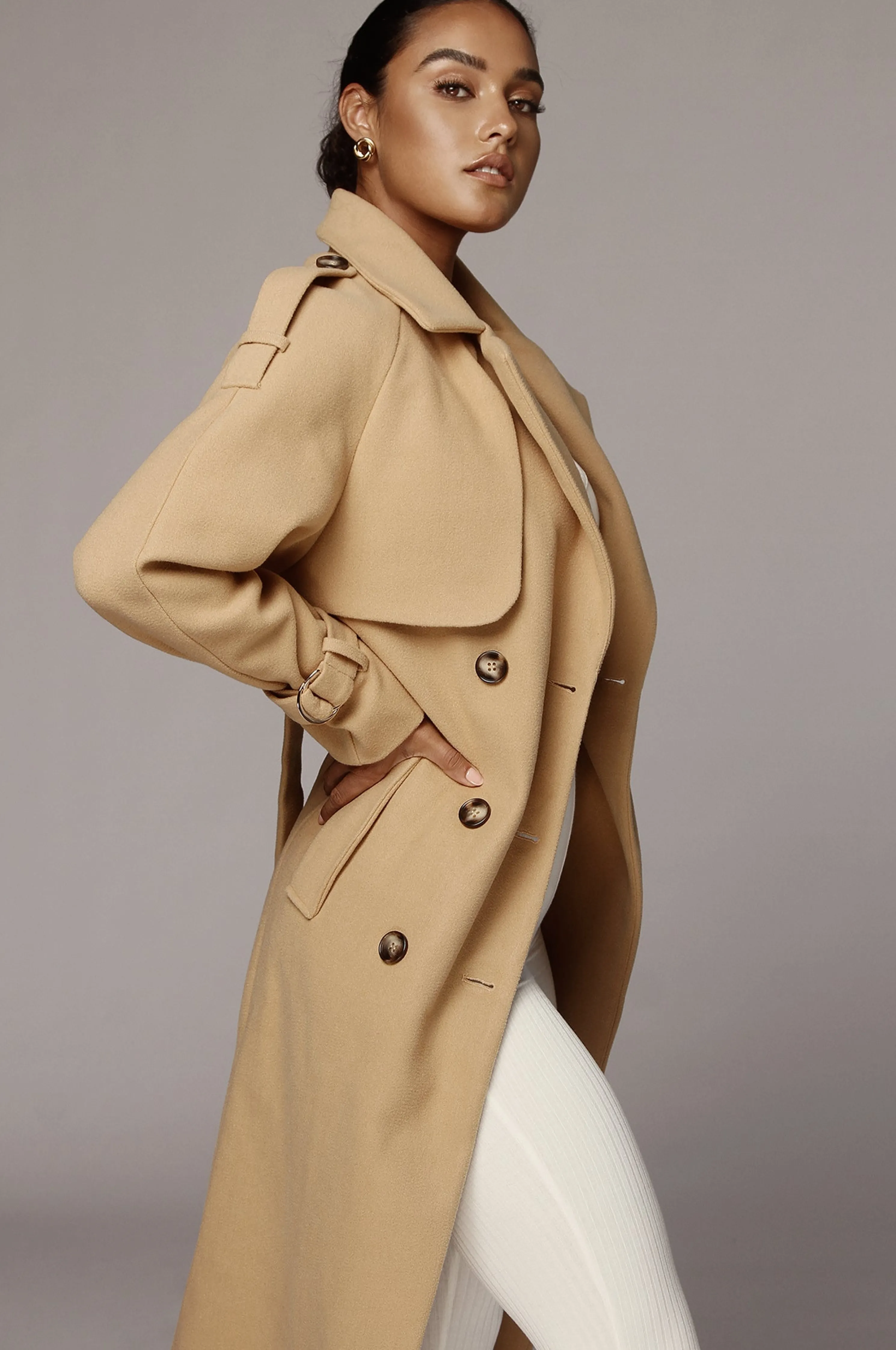 Camel Beverly Trench Coat
