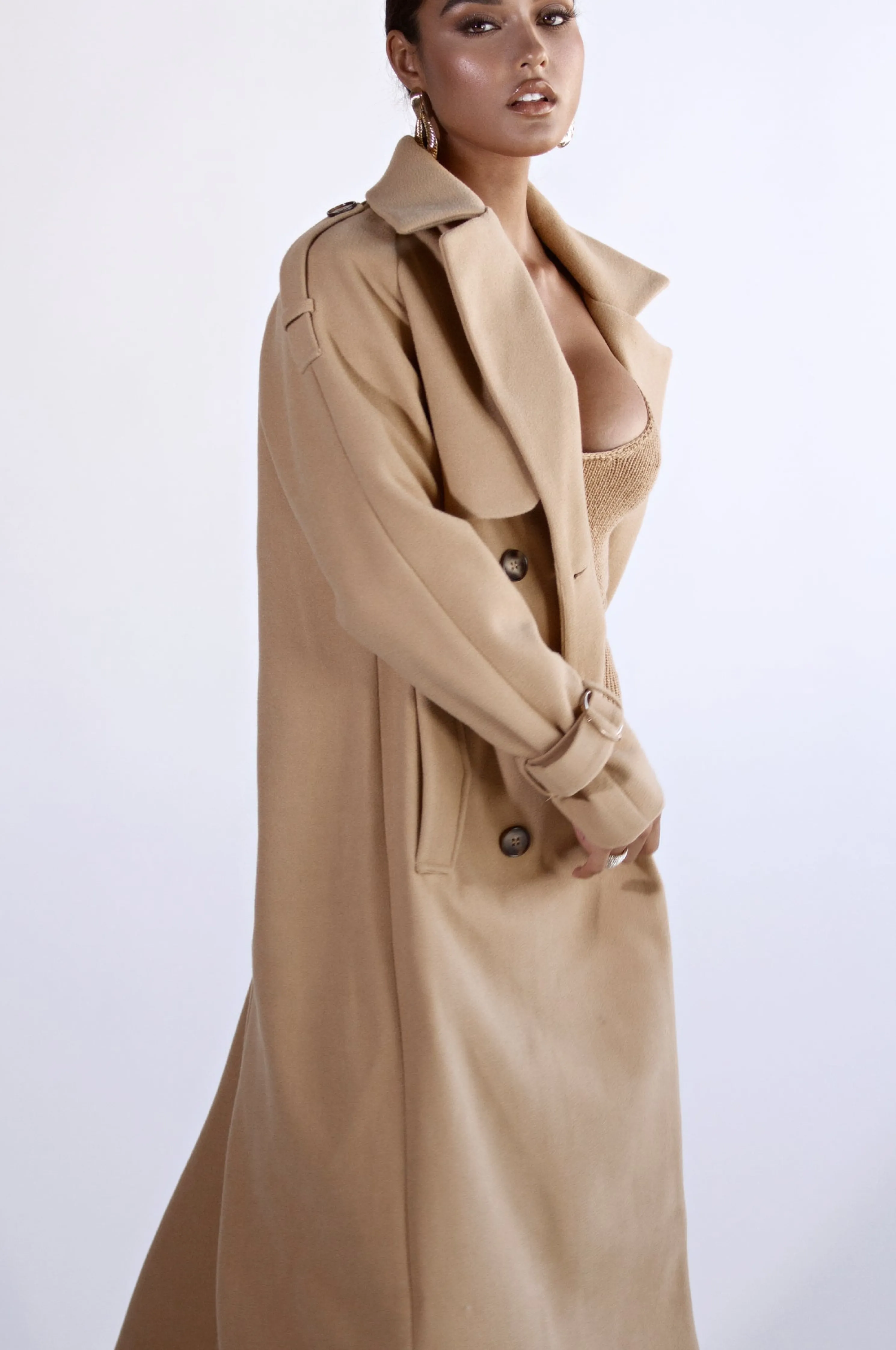 Camel Beverly Trench Coat