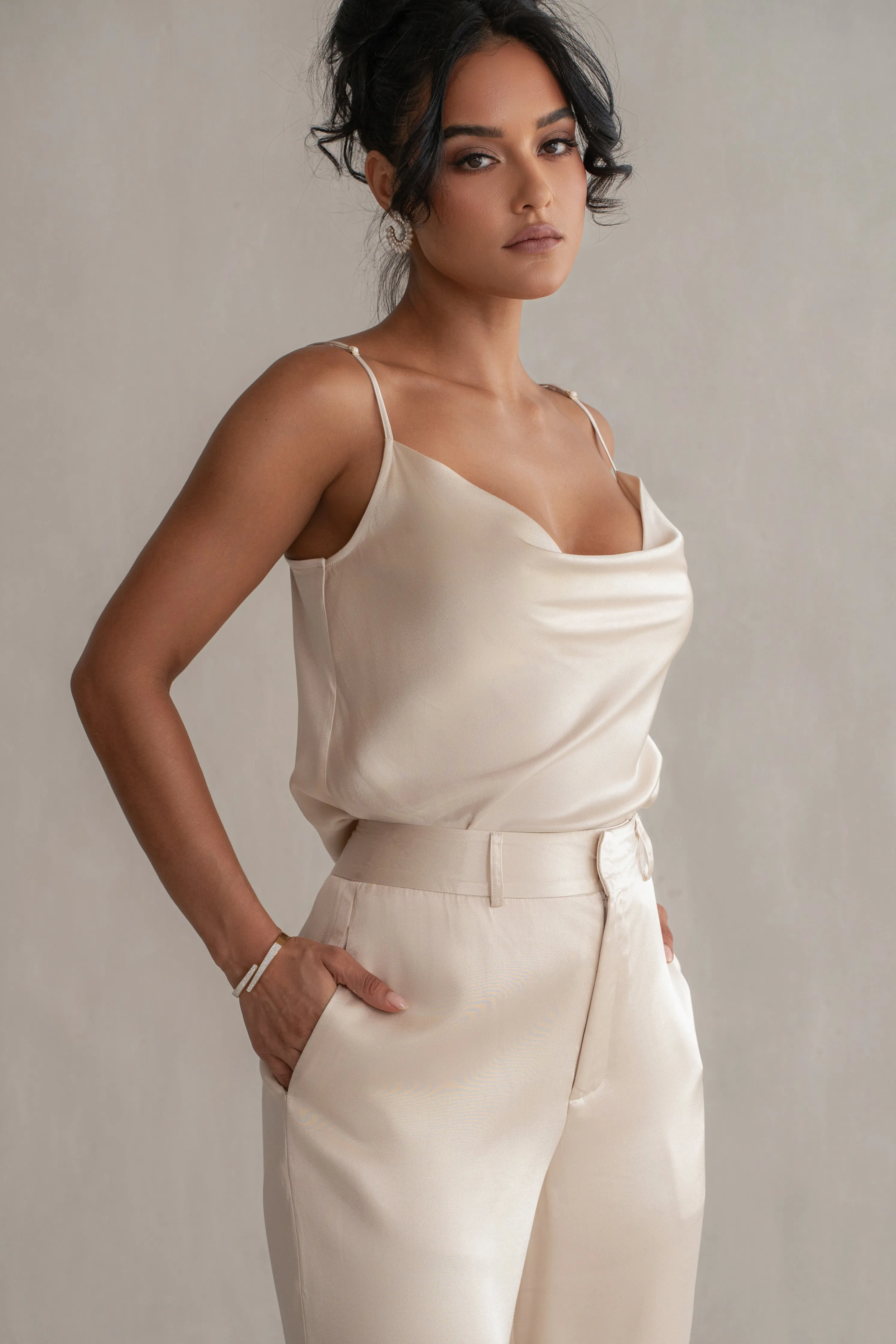 Champagne Amour Satin Top