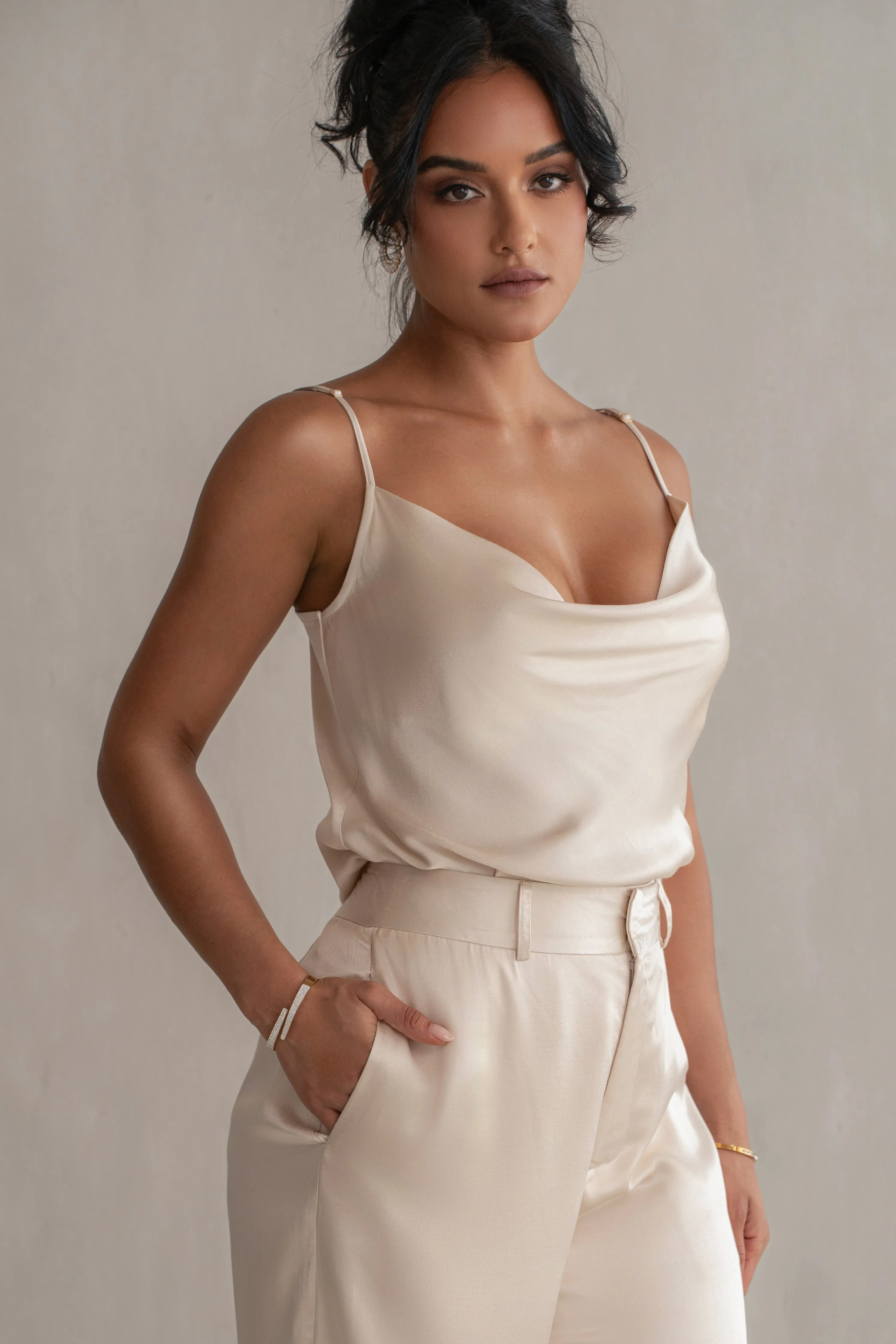 Champagne Amour Satin Top