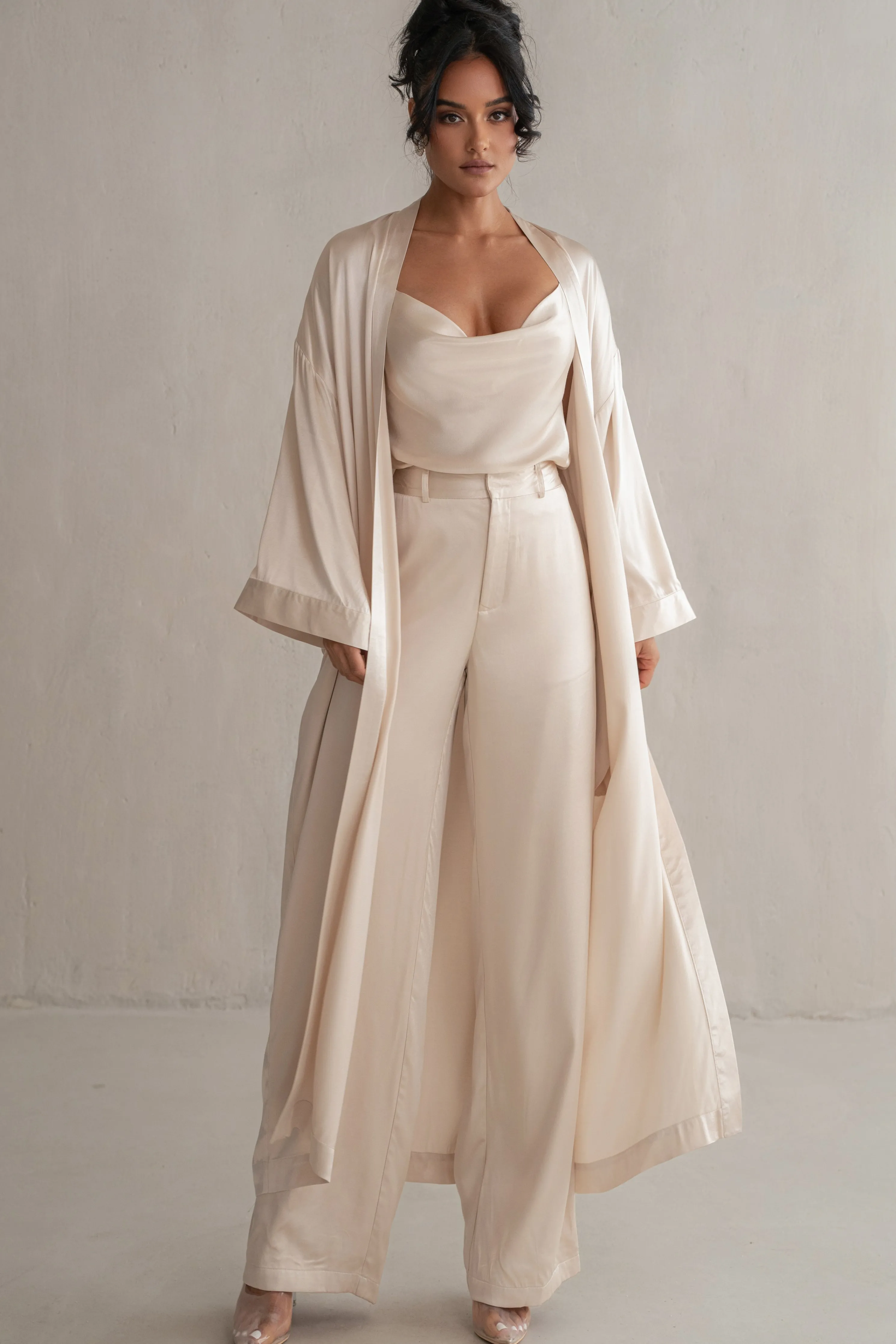 Champagne Forever And Always Satin Robe