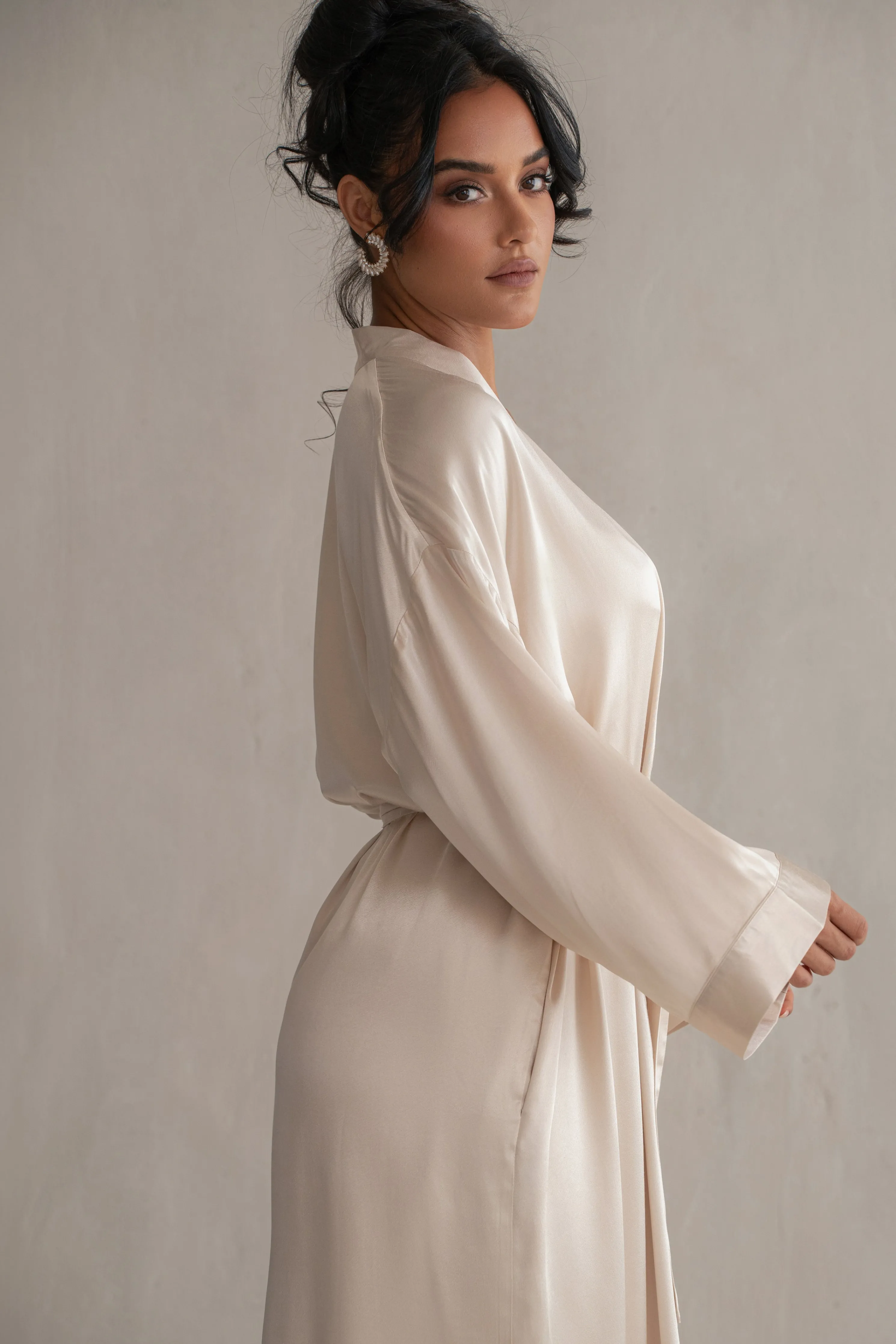 Champagne Forever And Always Satin Robe