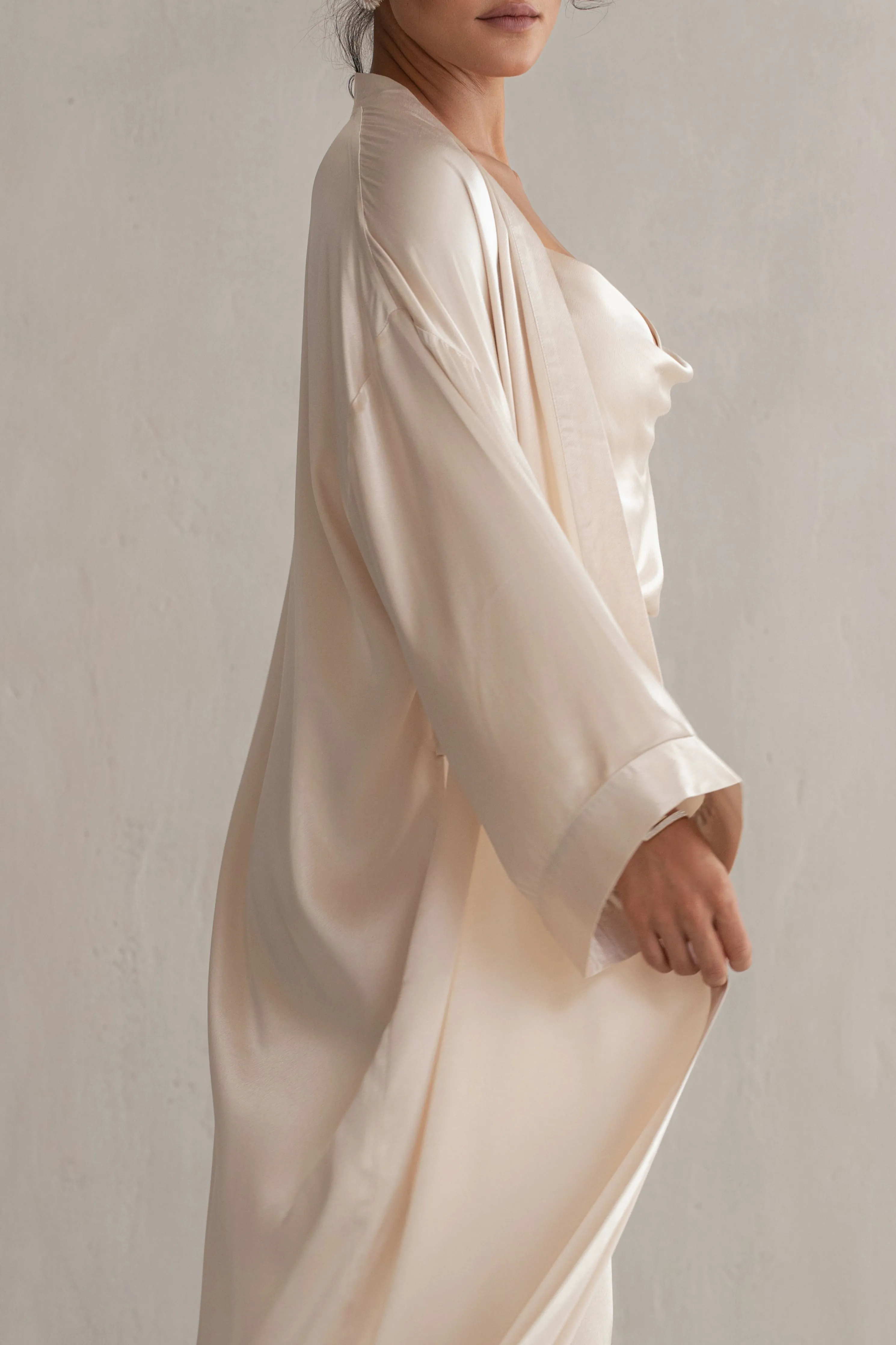 Champagne Forever And Always Satin Robe