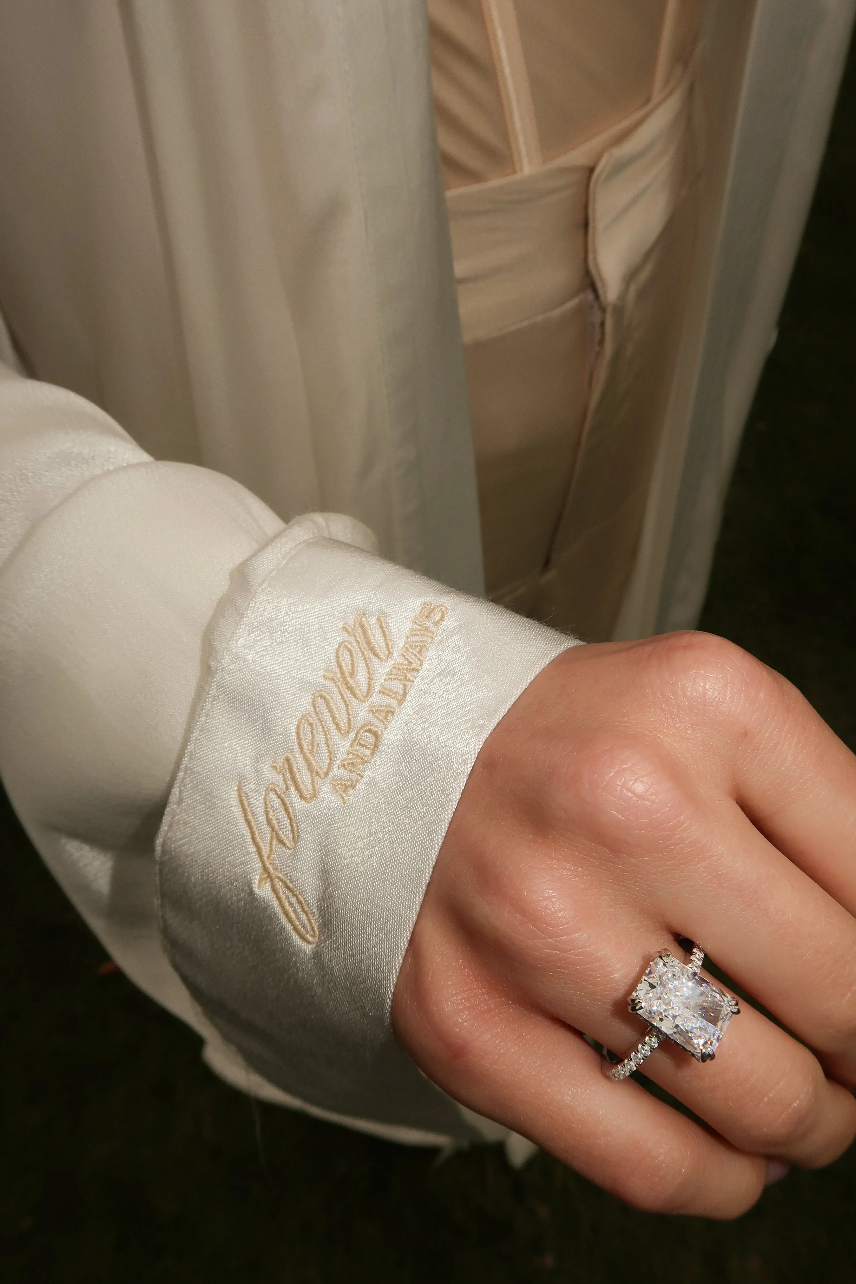 Champagne Forever And Always Satin Robe