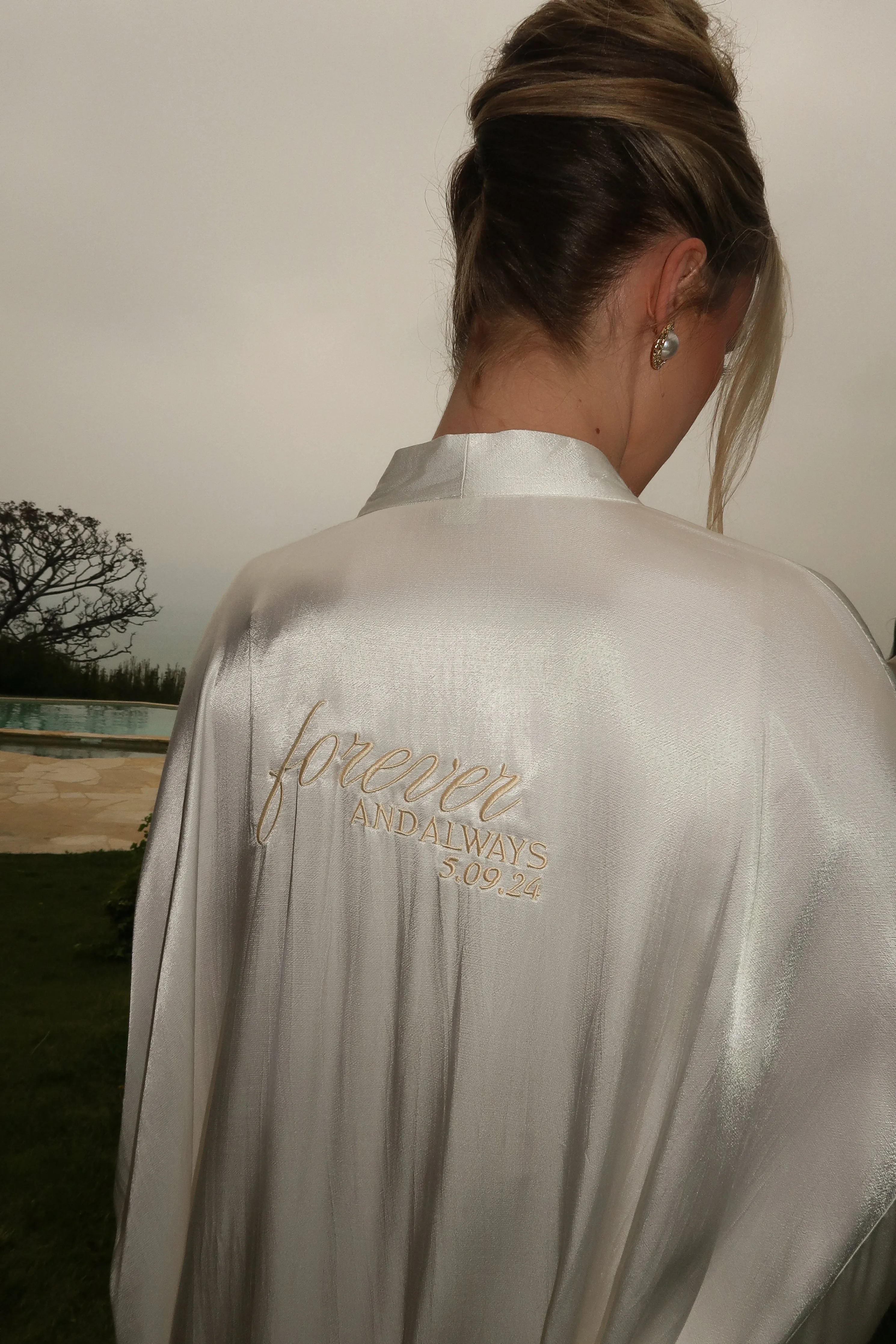 Champagne Forever And Always Satin Robe