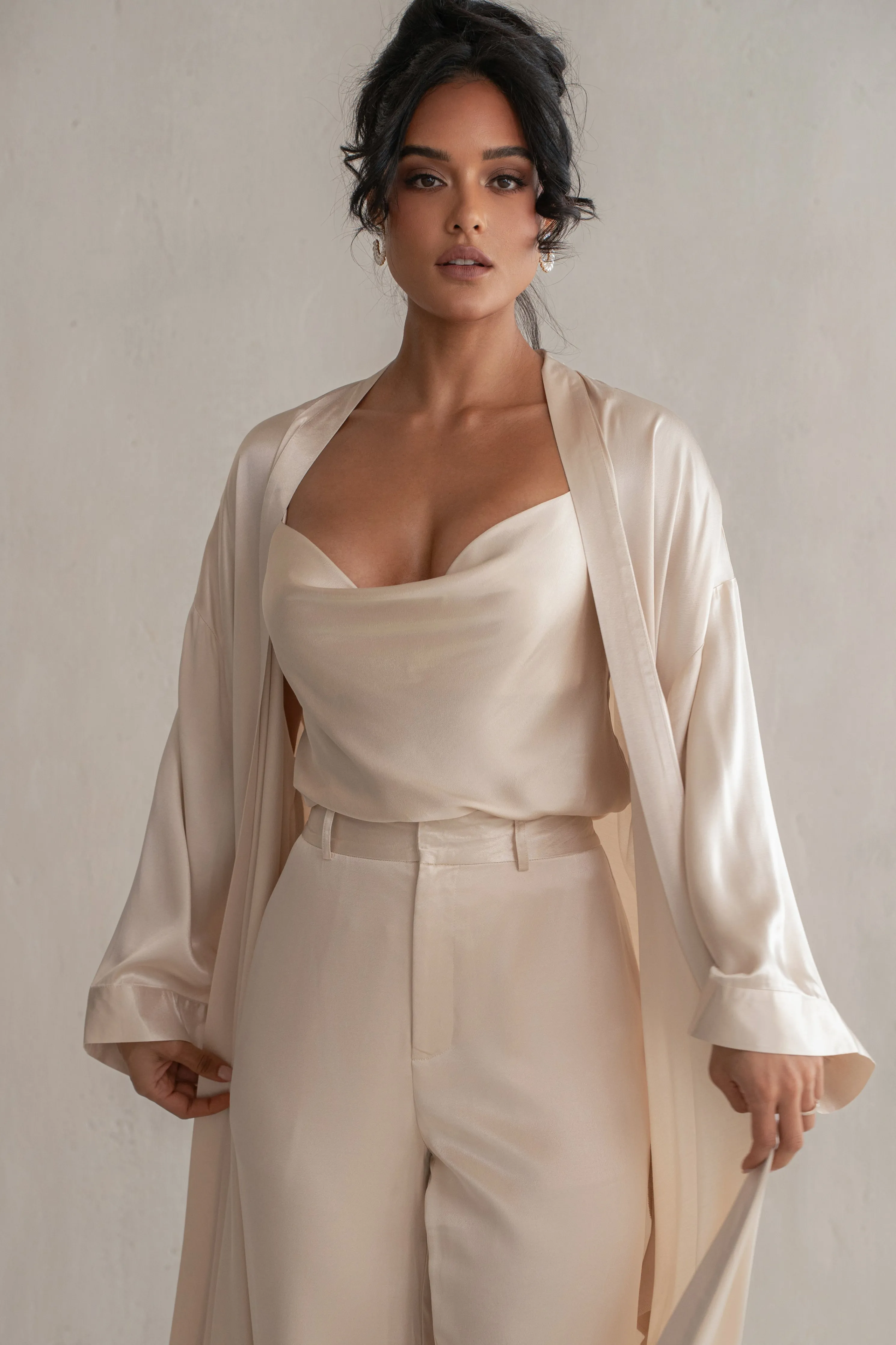 Champagne Forever And Always Satin Robe