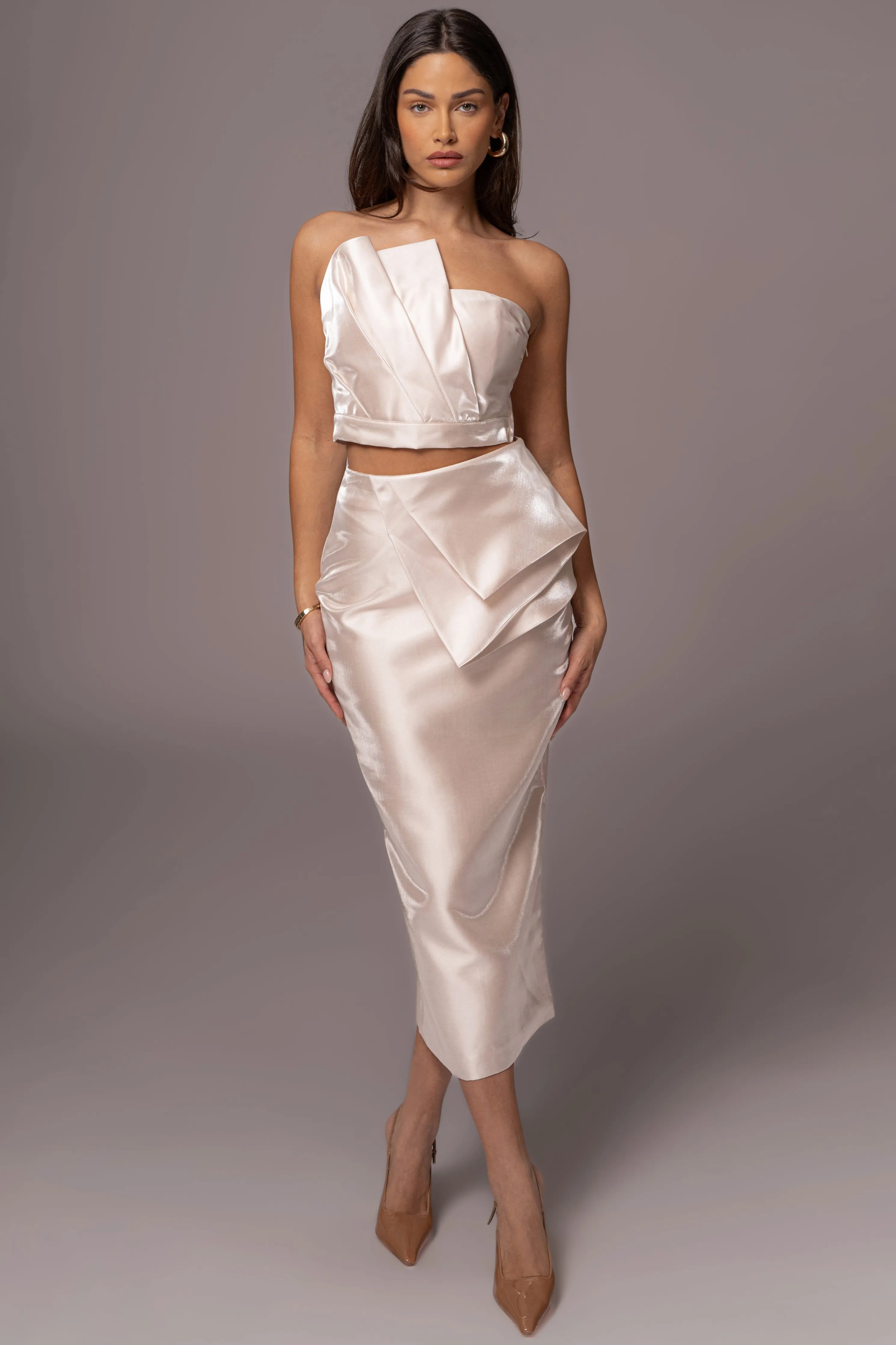Champagne Gala Pleated Top
