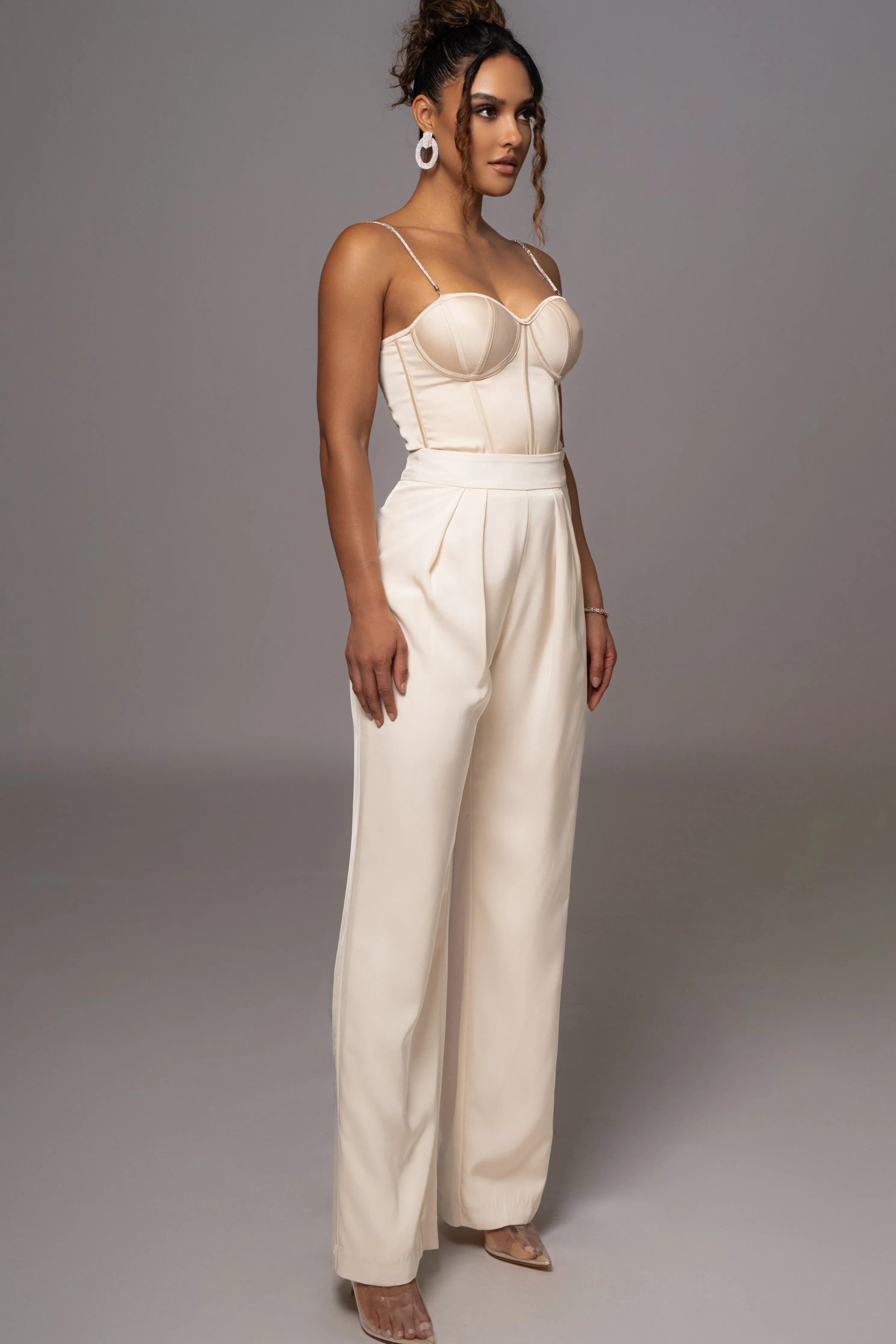 Champagne Leo Matte Satin Bustier