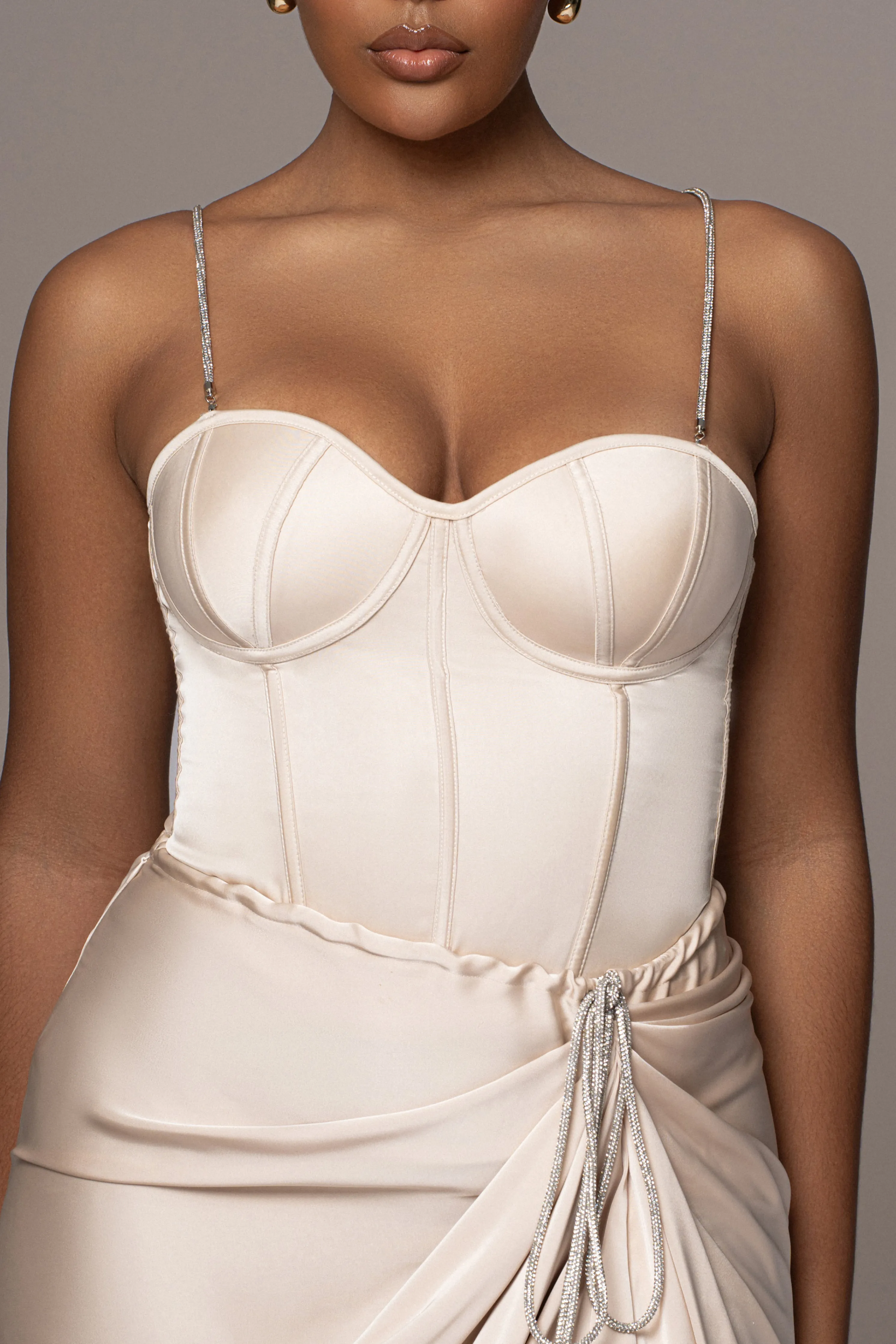 Champagne Leo Matte Satin Bustier