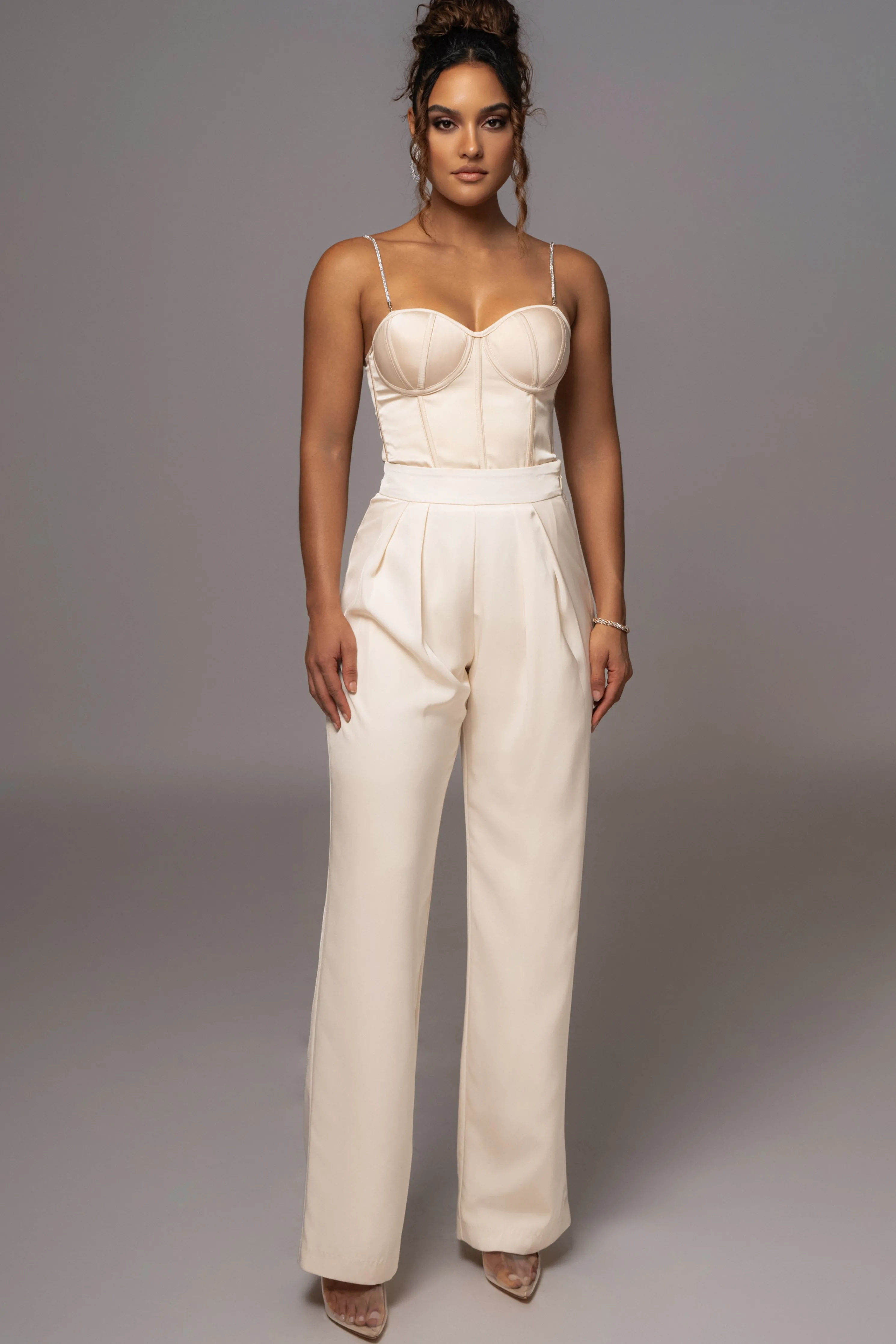 Champagne Leo Matte Satin Bustier