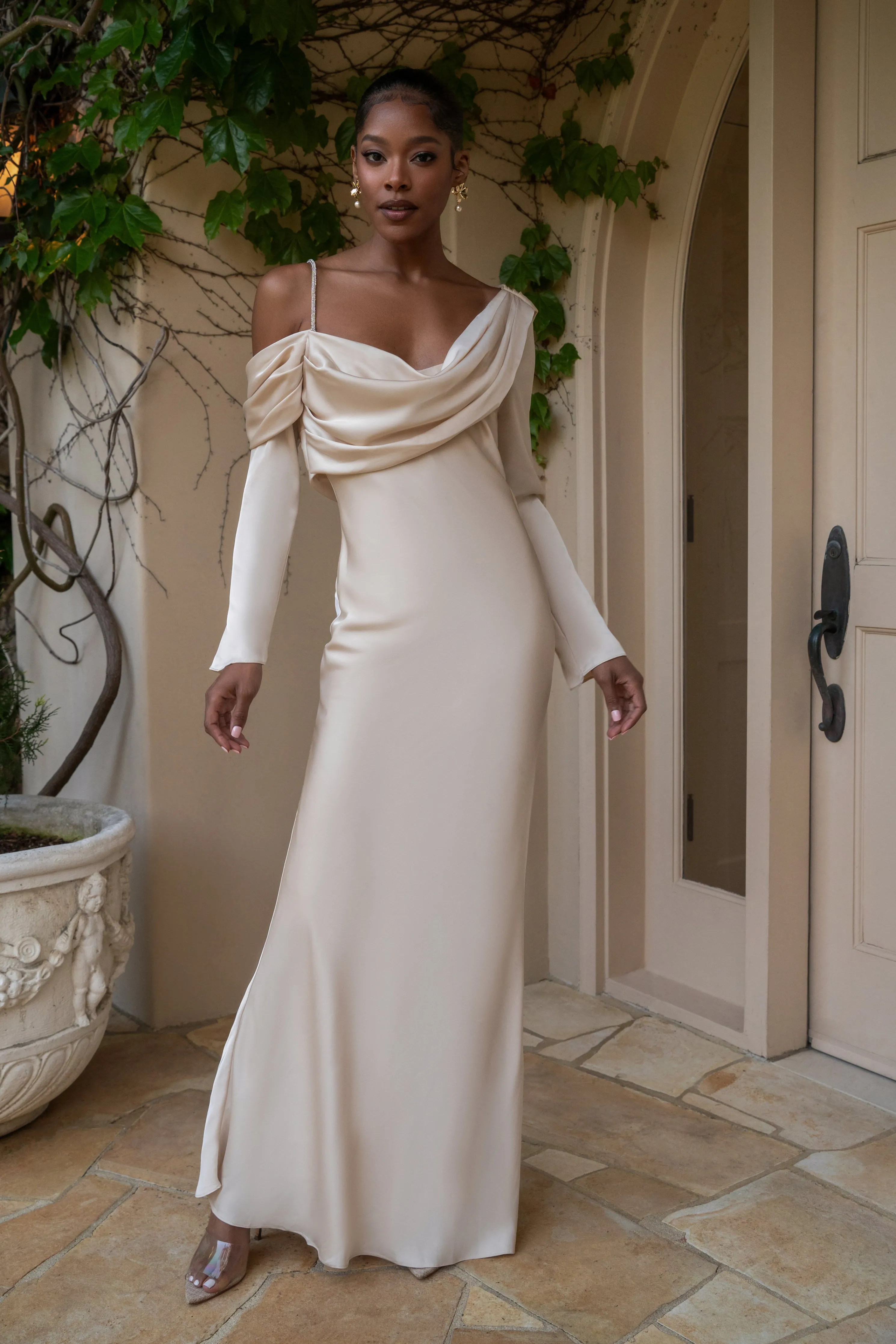 Champagne One And Only Satin Dress