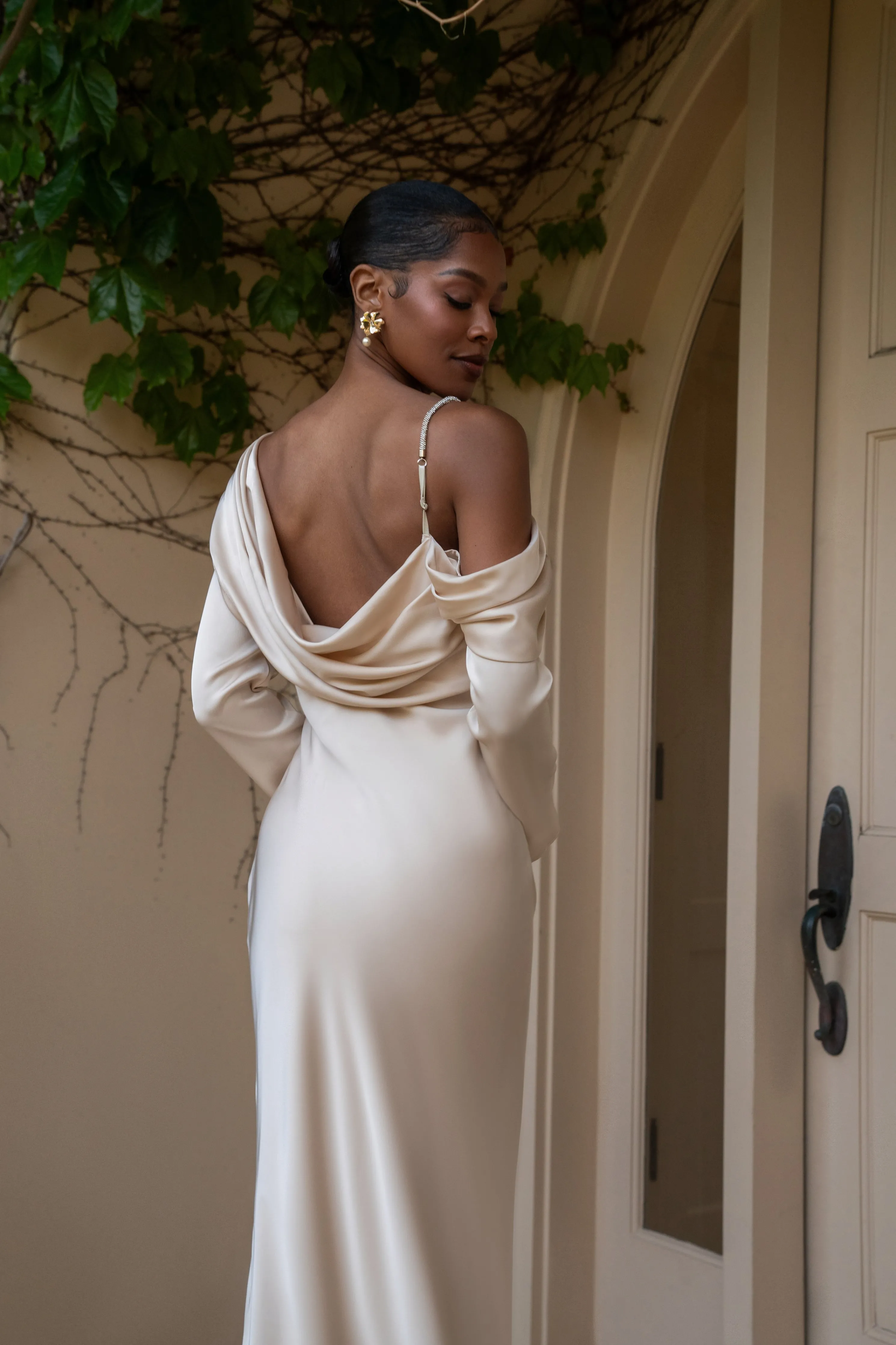 Champagne One And Only Satin Dress