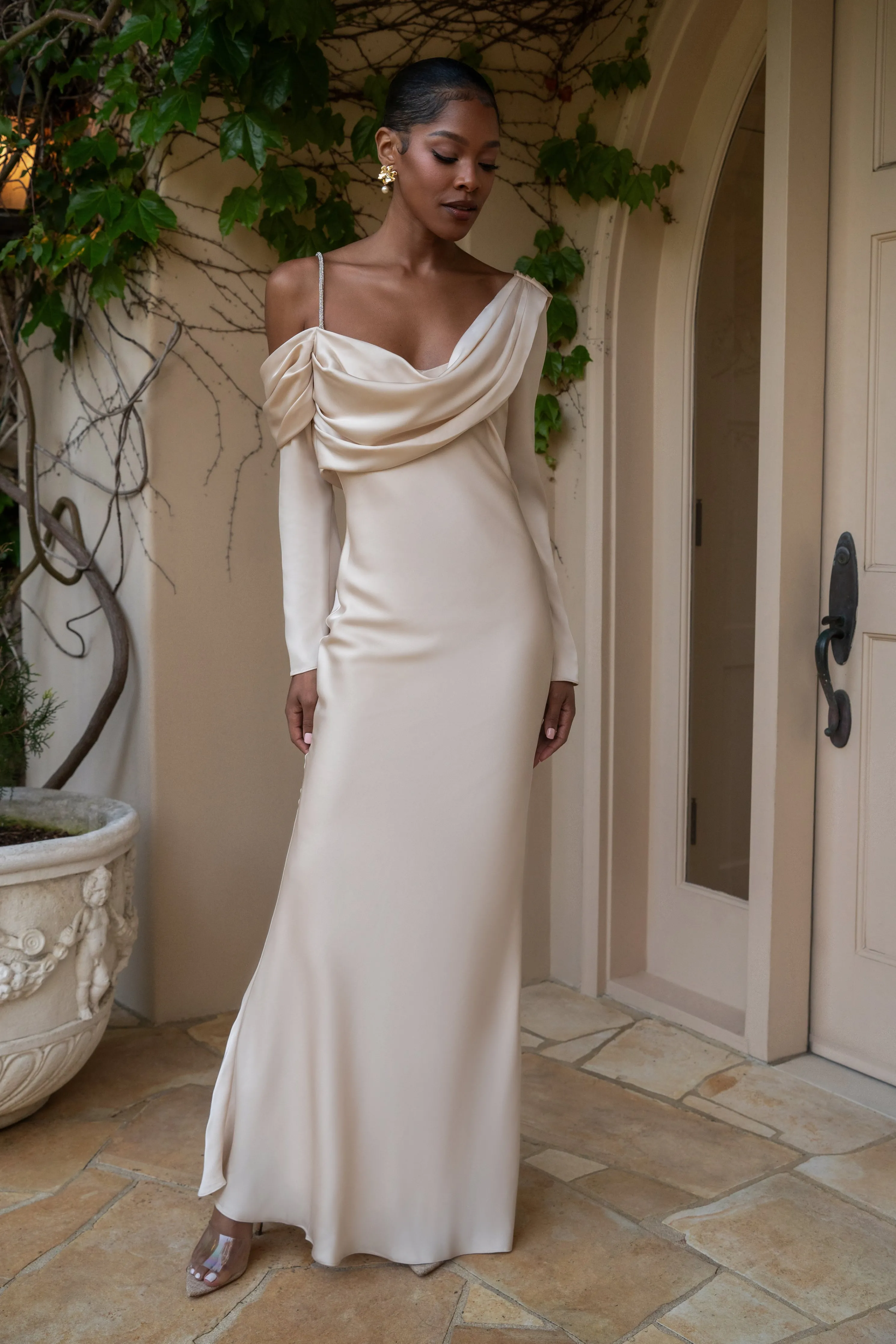 Champagne One And Only Satin Dress