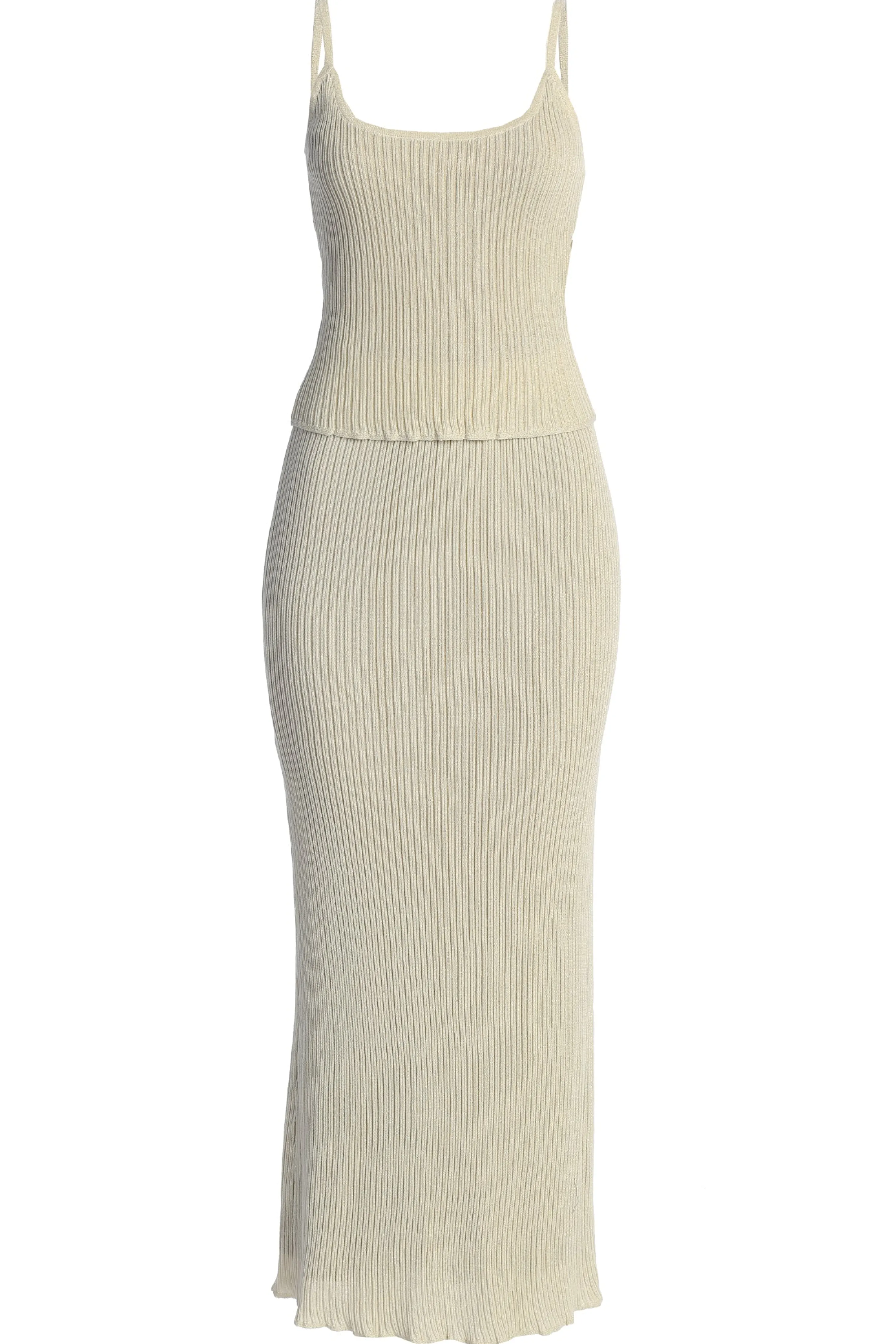 Champagne Serena Ribbed Skirt Set