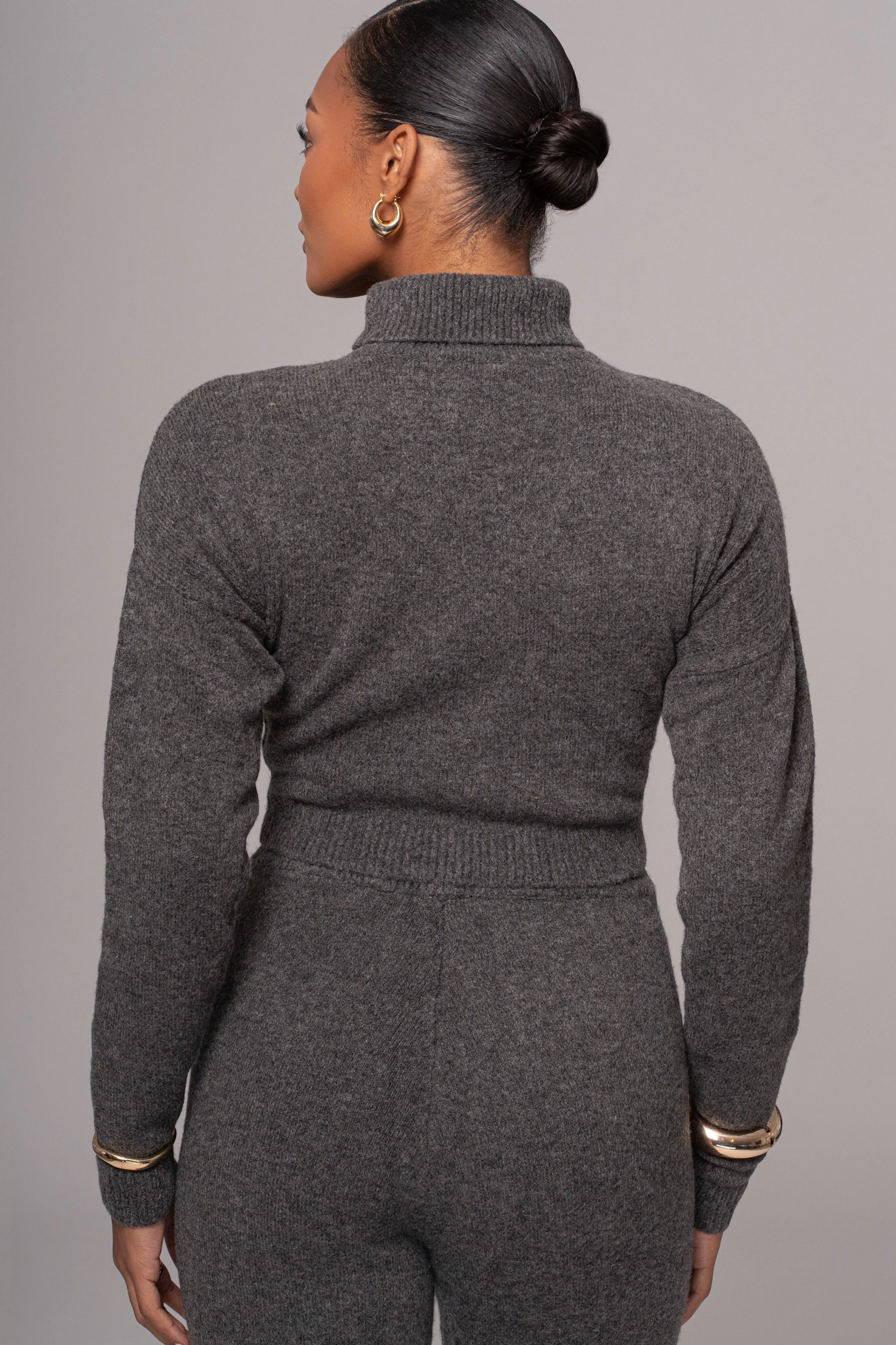 Charcoal Chelsey Knit Pant Set