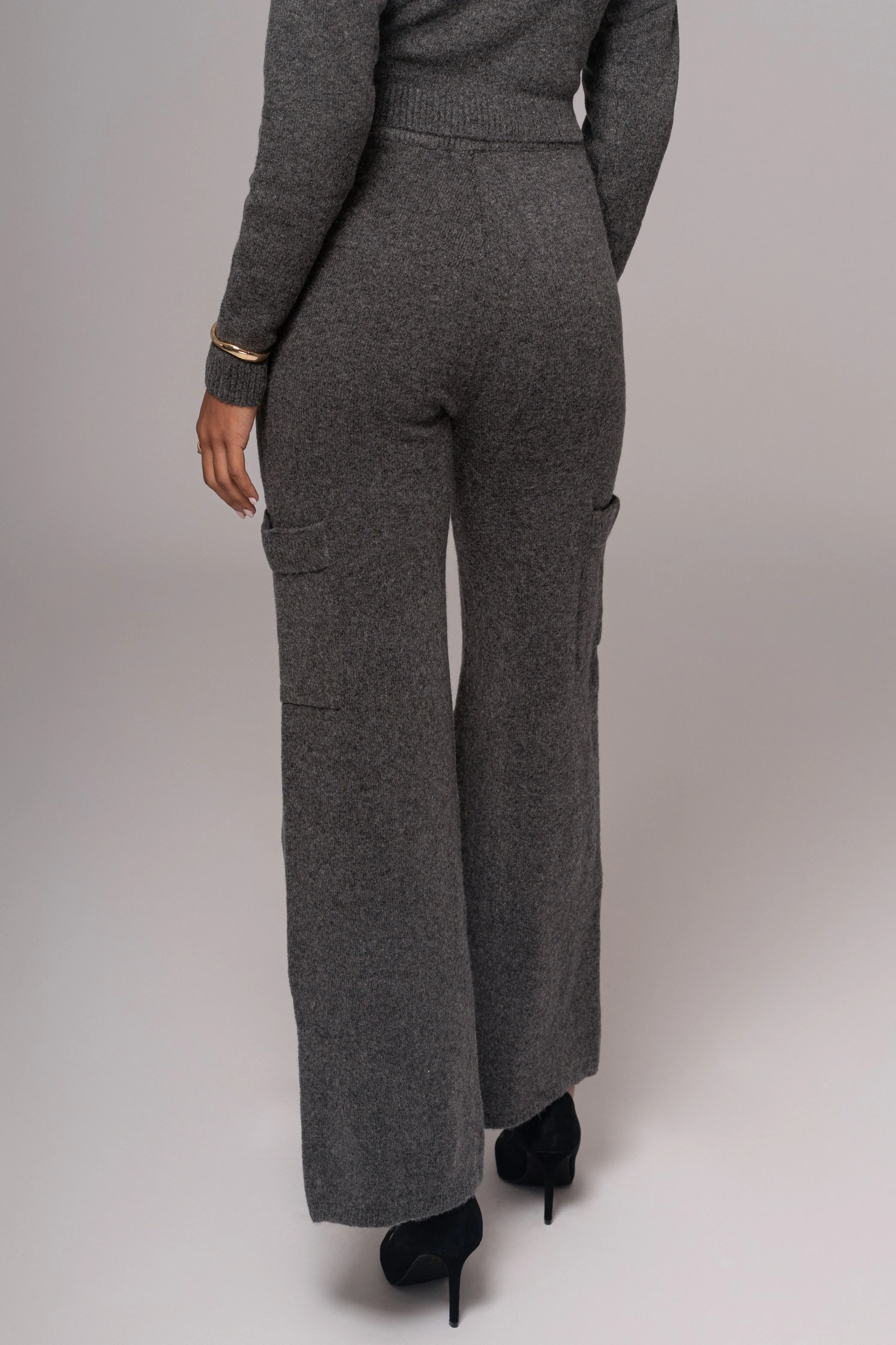Charcoal Chelsey Knit Pant Set