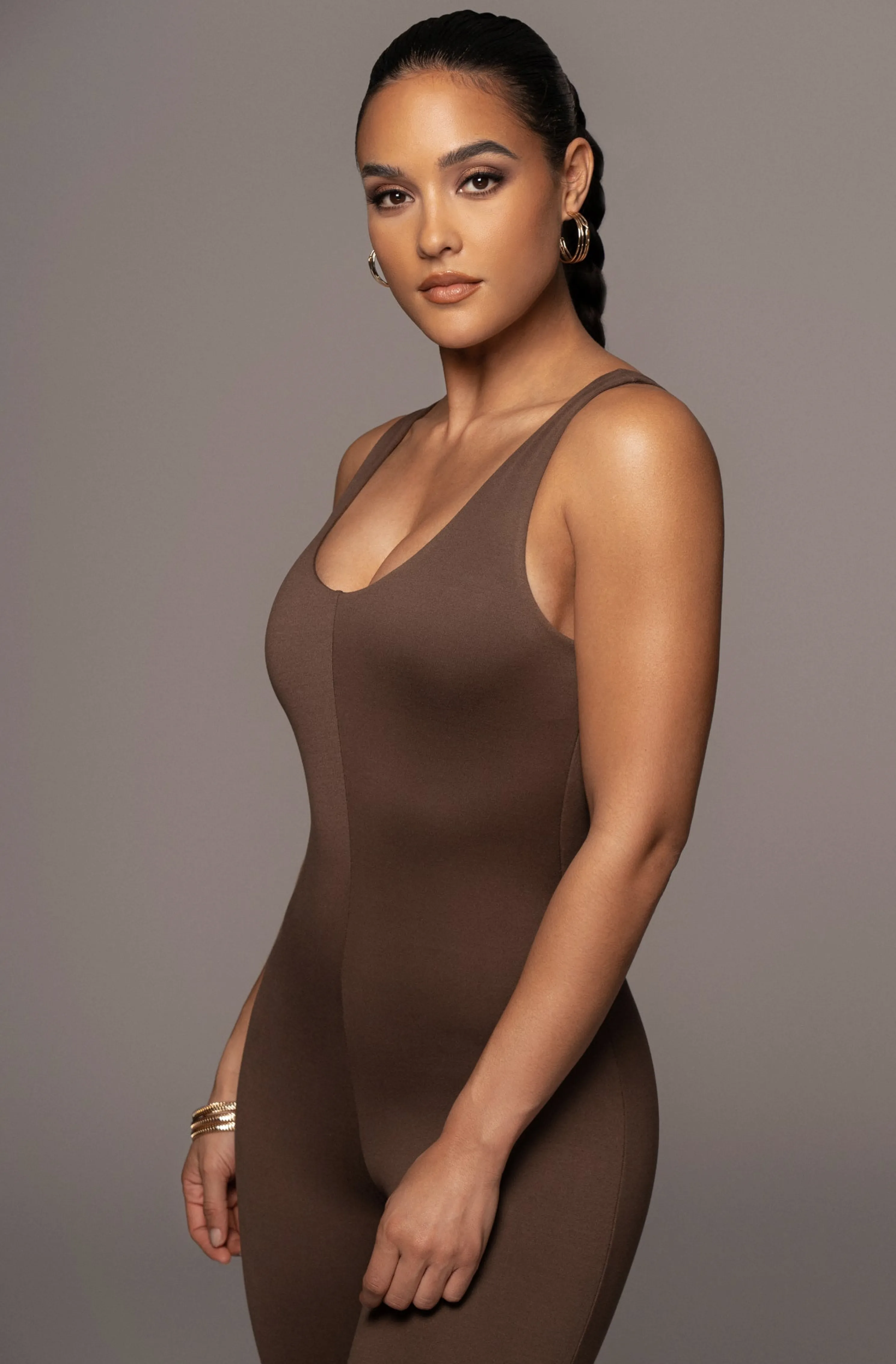 Chocolate Alo Double Layer Jumpsuit