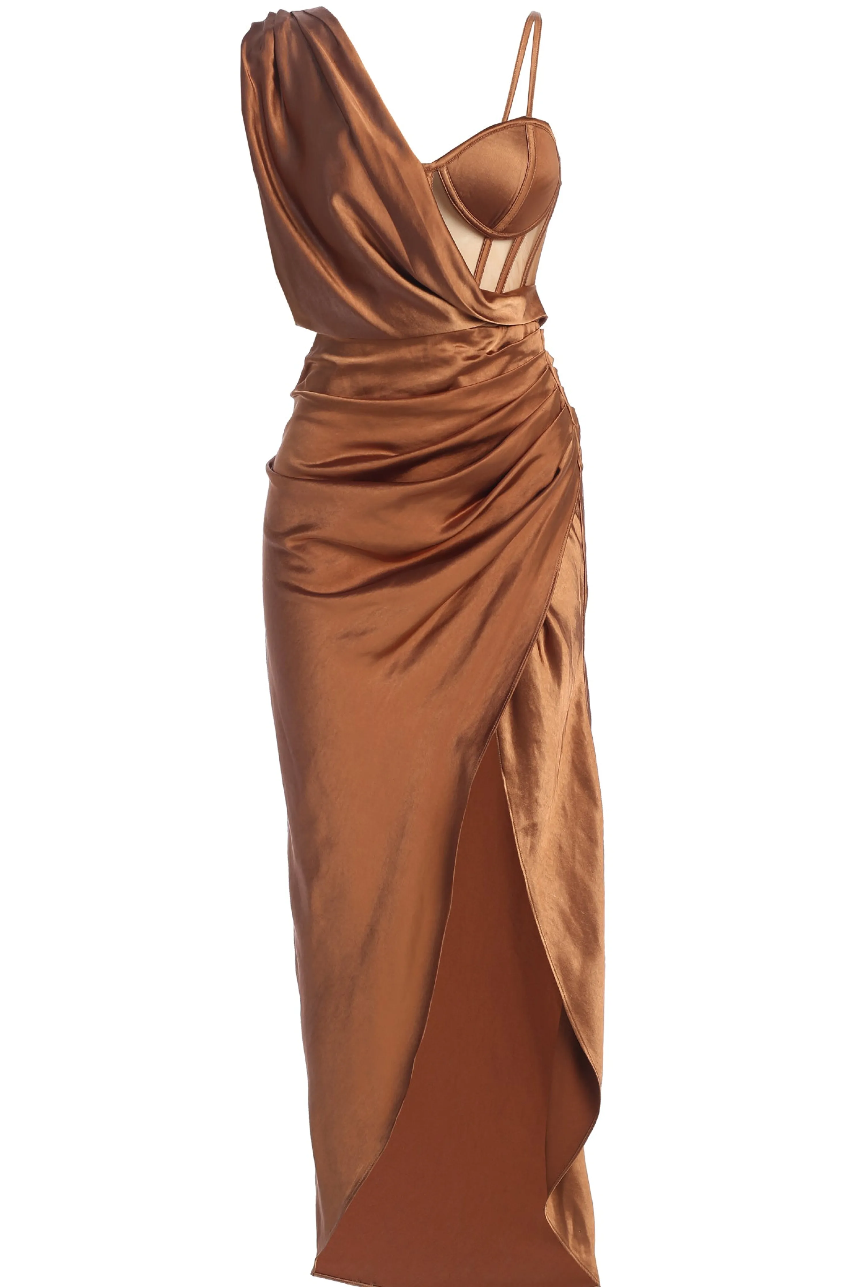 Chocolate Anastacia Drape Maxi Dress