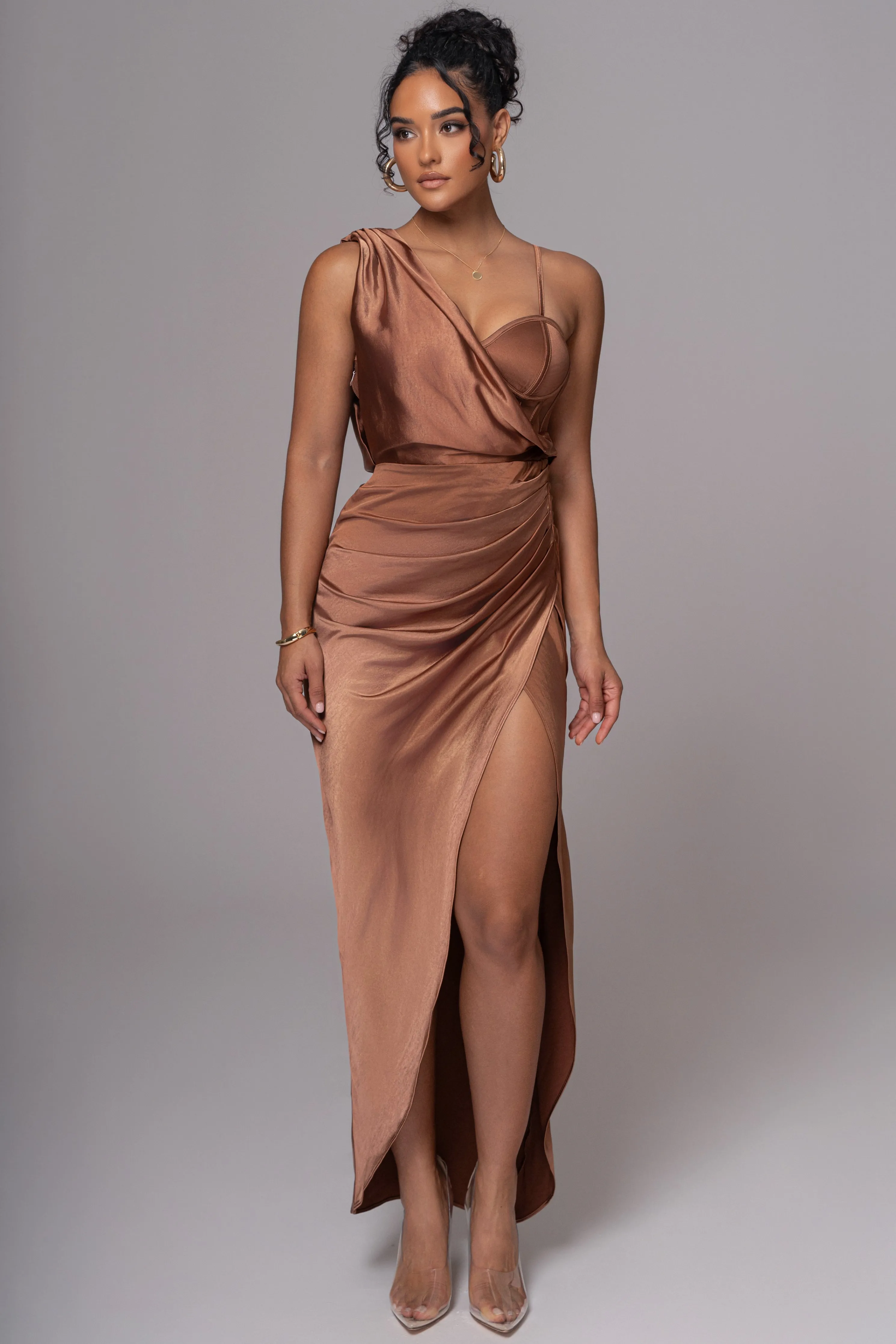 Chocolate Anastacia Drape Maxi Dress