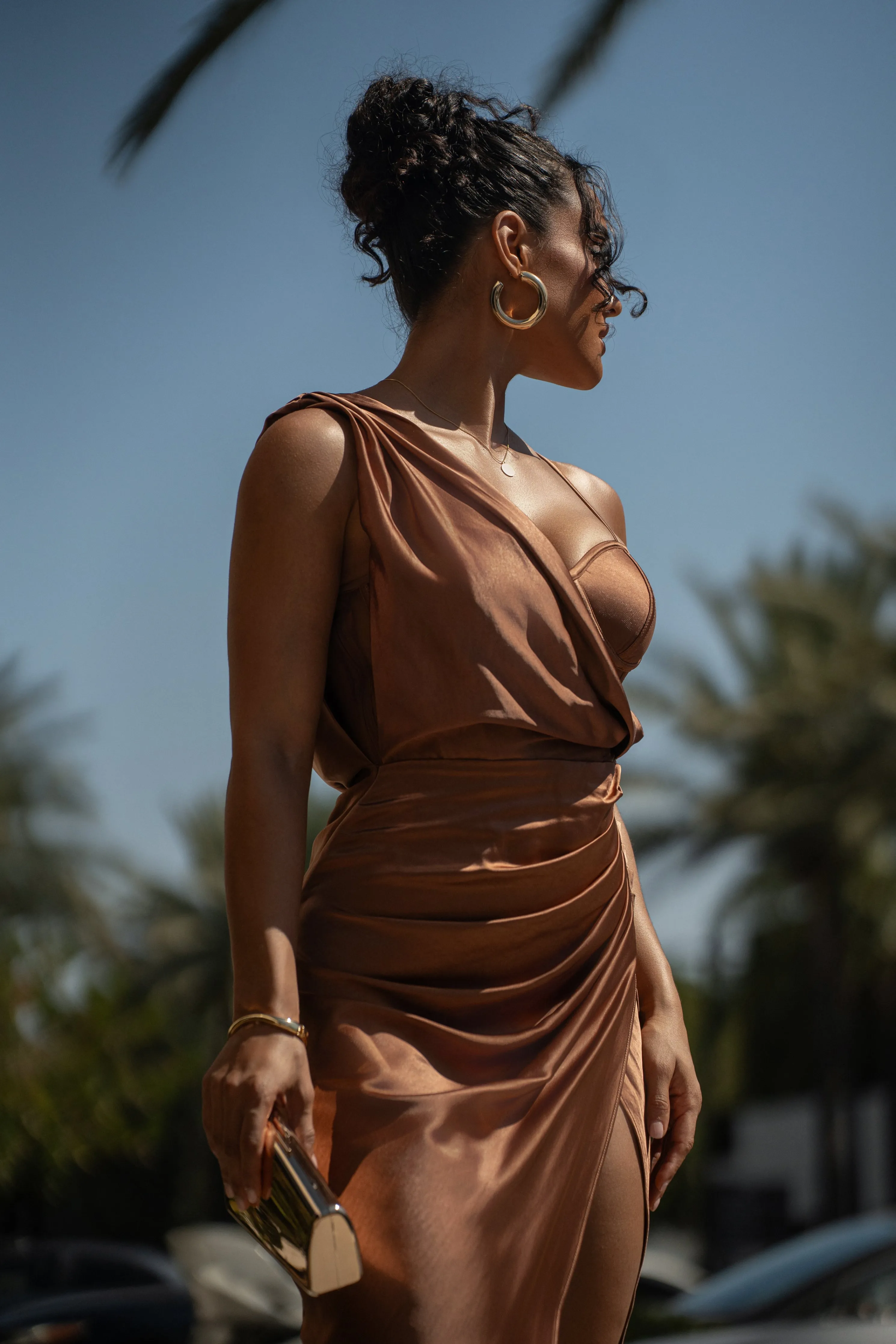 Chocolate Anastacia Drape Maxi Dress