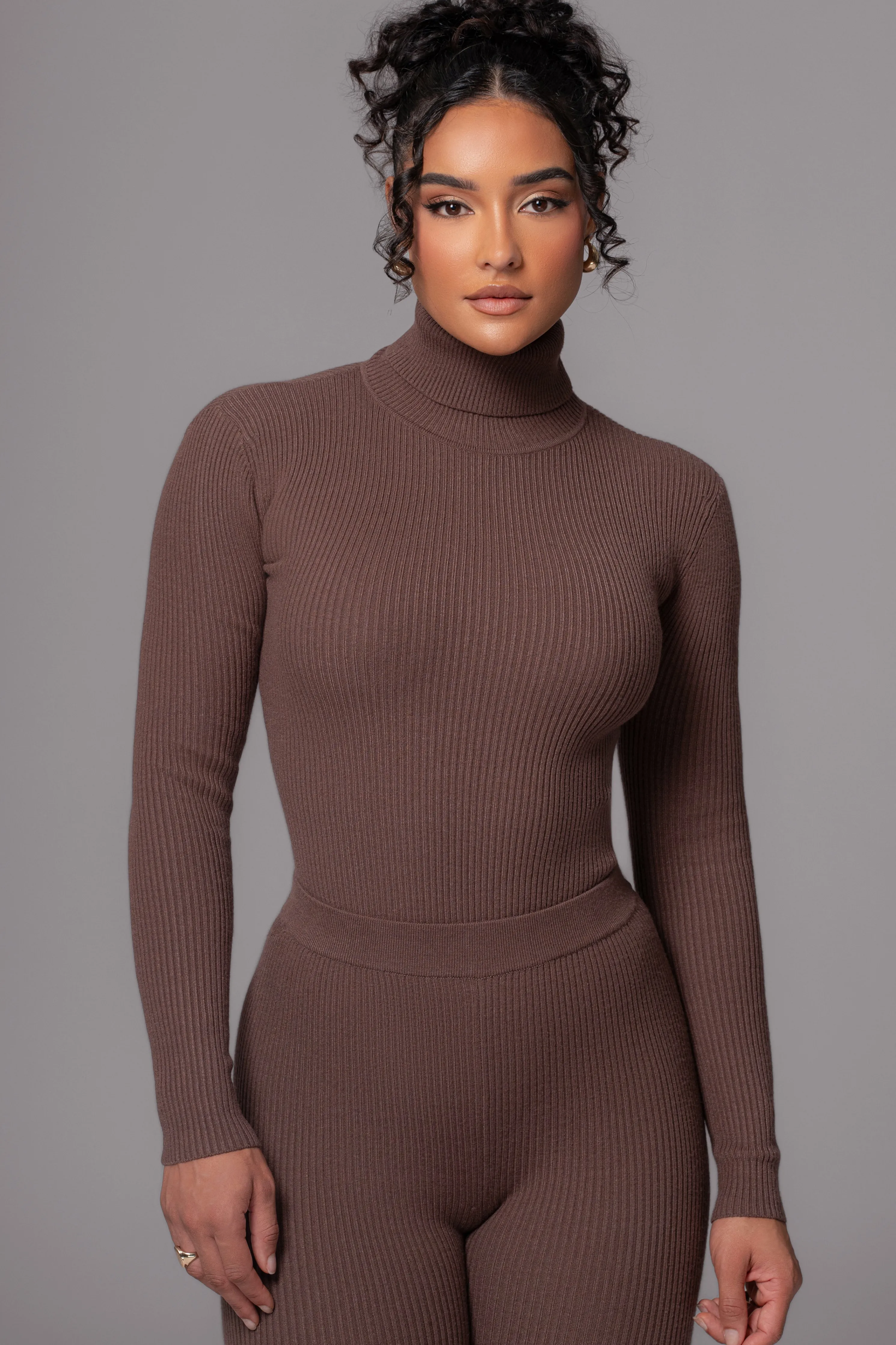 Chocolate Arlett Turtleneck Bodysuit