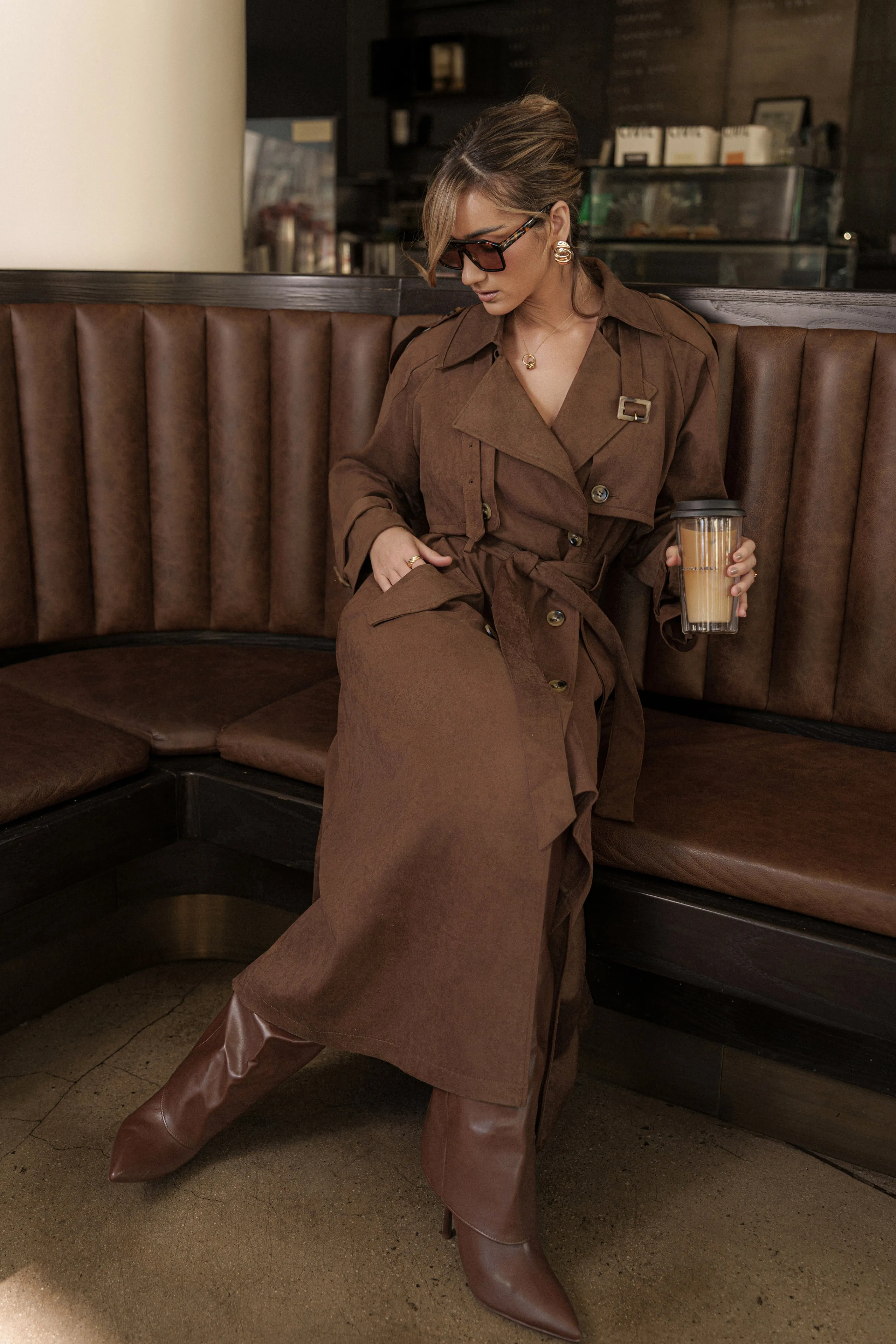 Chocolate Elite Suede Coat