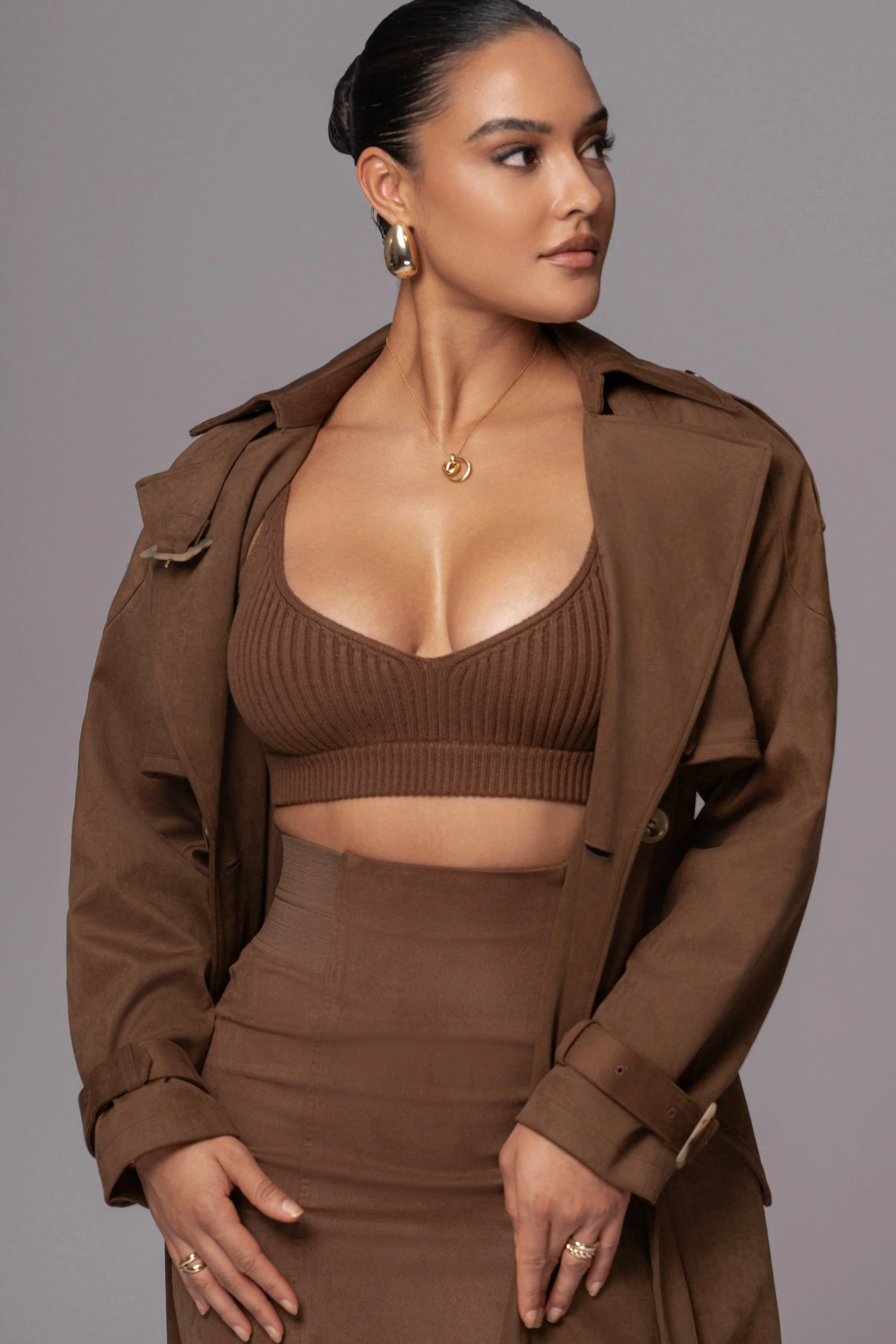 Chocolate Elite Suede Coat