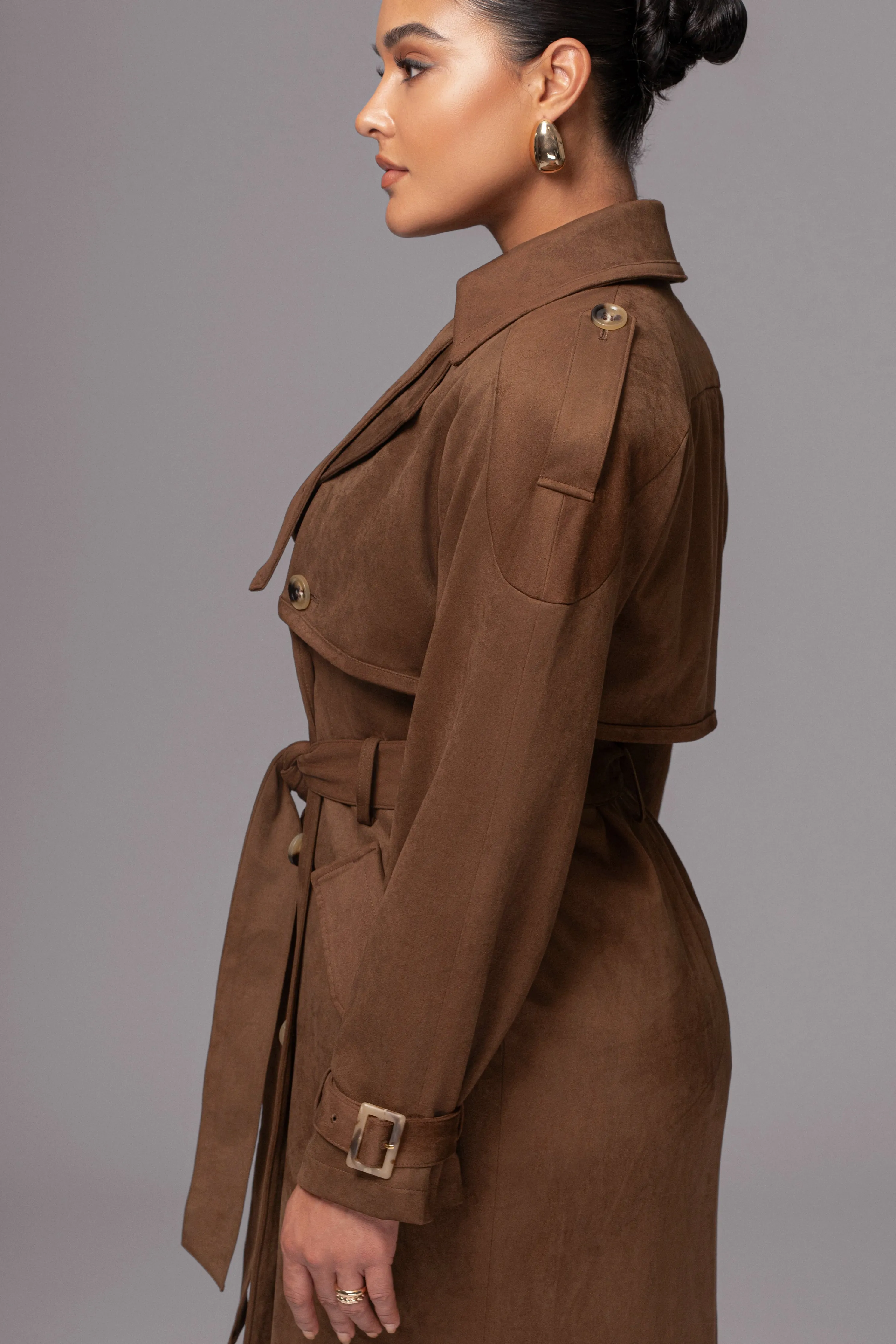 Chocolate Elite Suede Coat