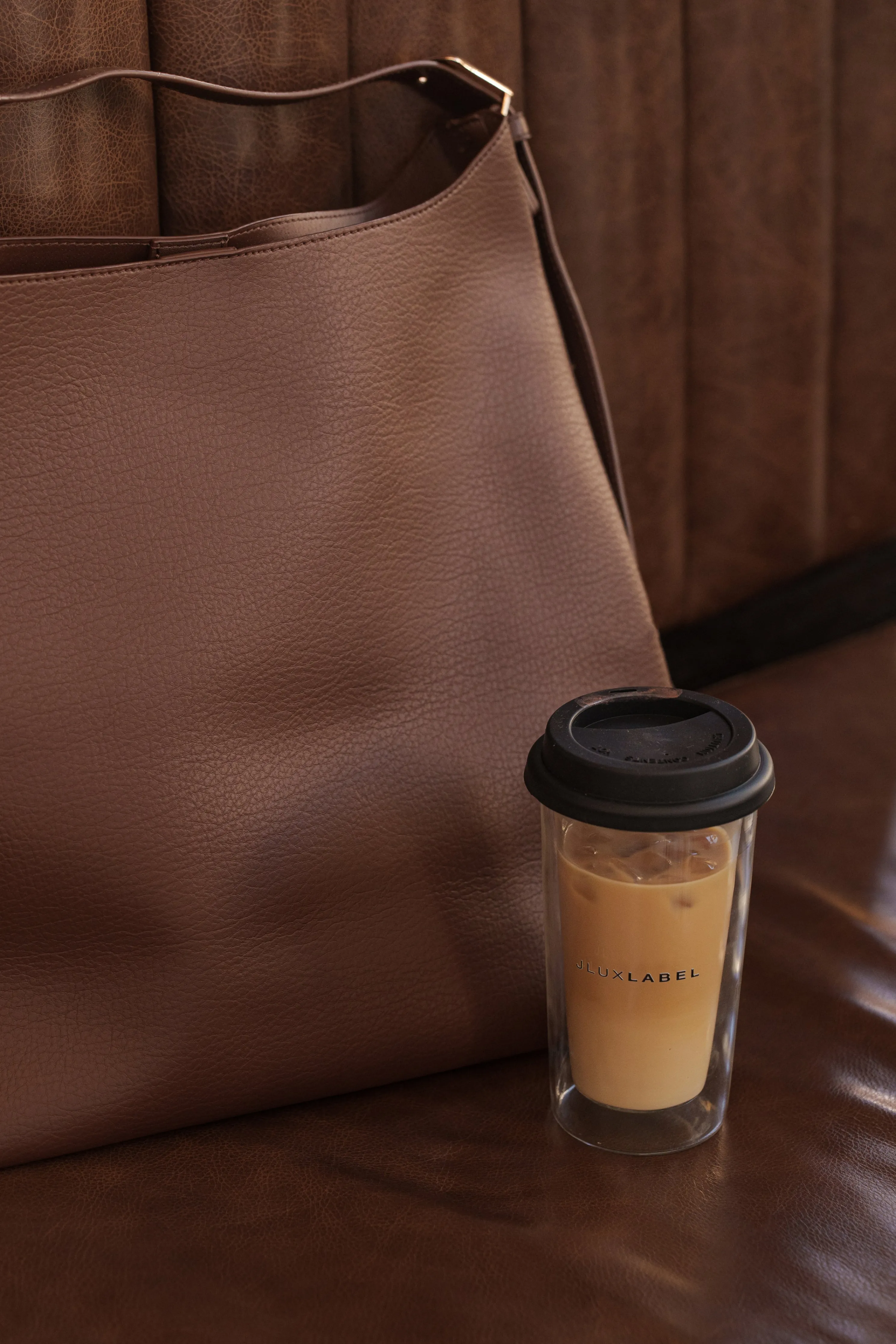 Chocolate Faux Leather Bag Set