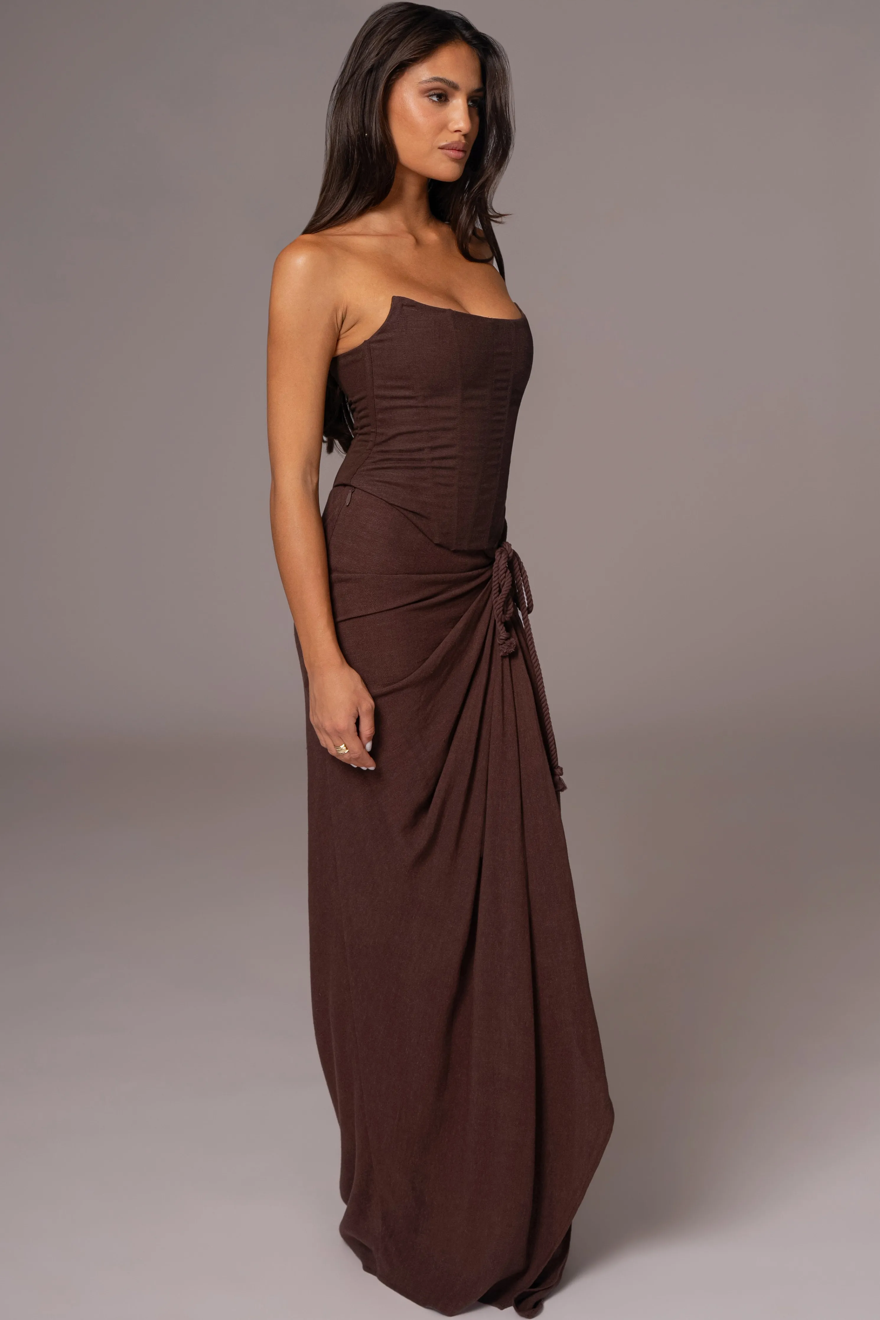 Chocolate Fenix Reversible Linen Corset