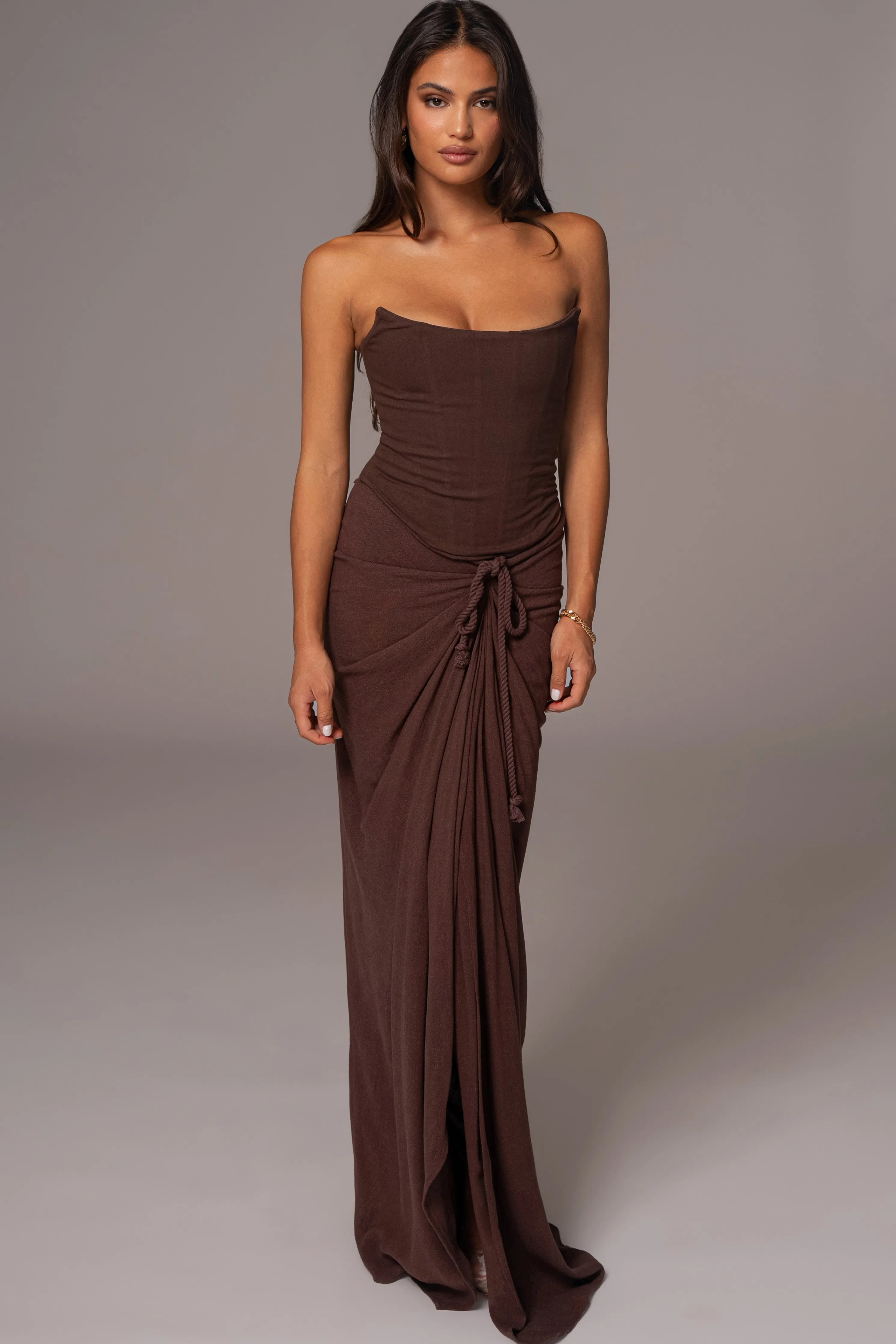 Chocolate Fenix Reversible Linen Corset