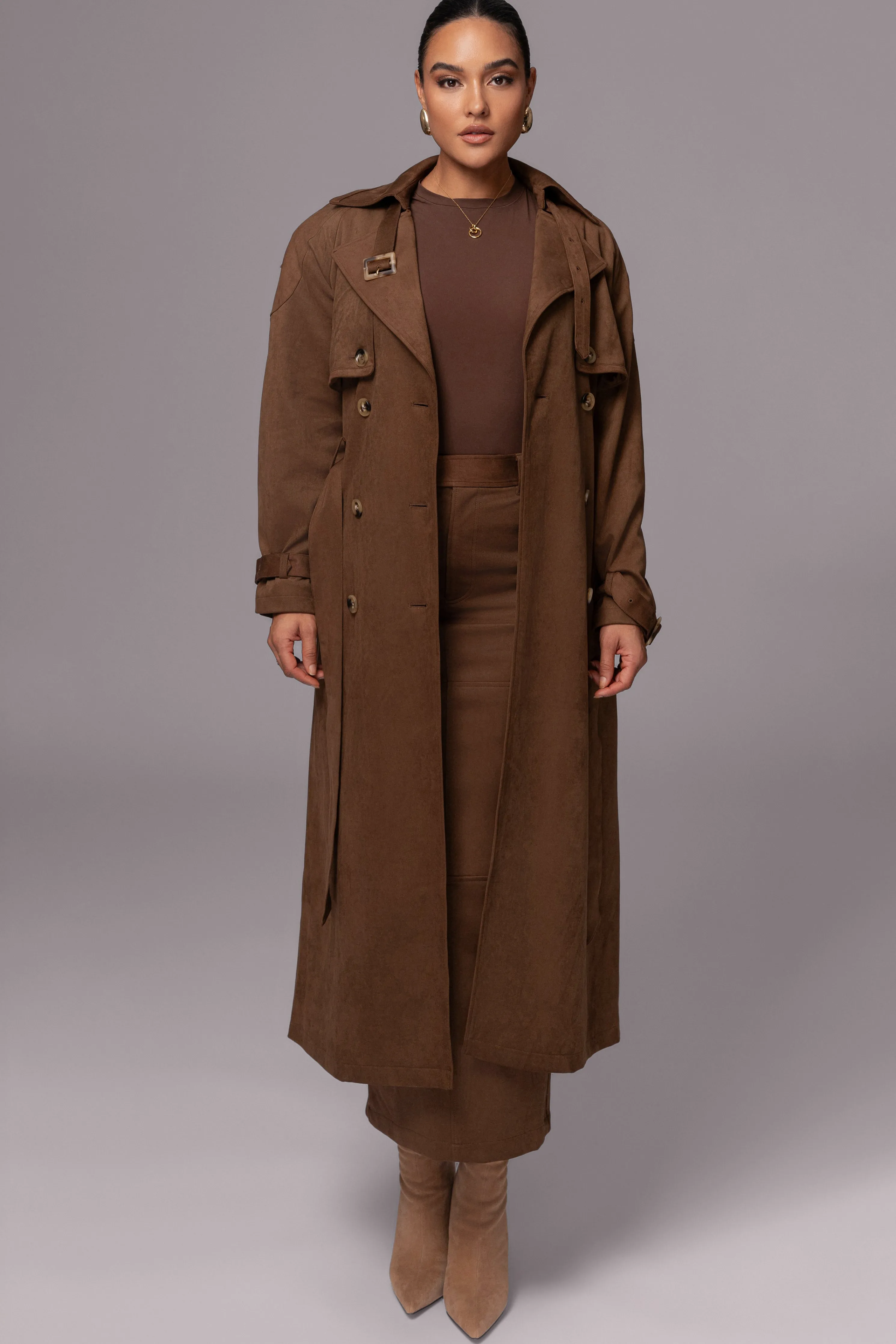 Chocolate Joy Suede Maxi Skirt