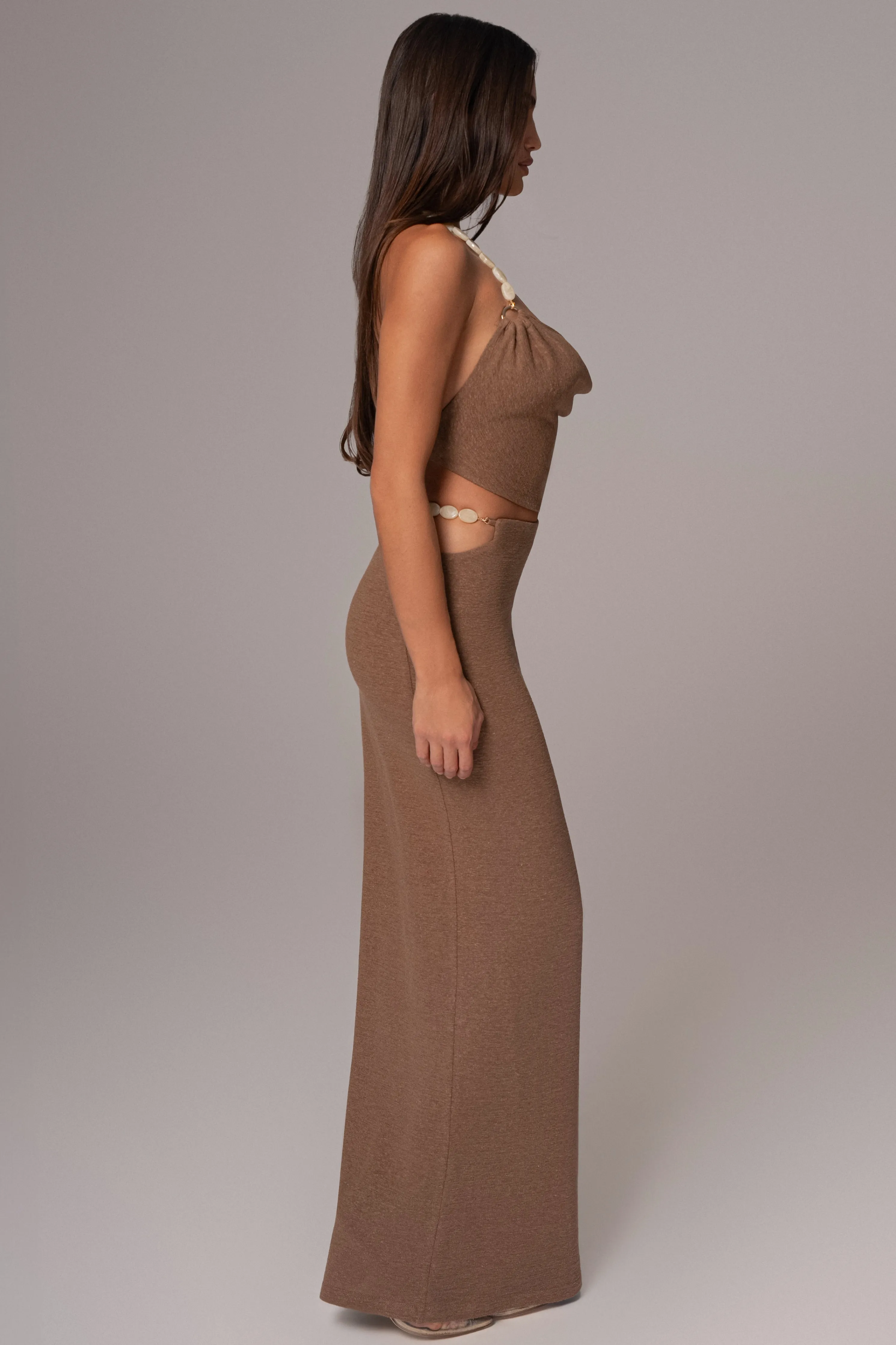 Chocolate Skye Knit Skirt Set